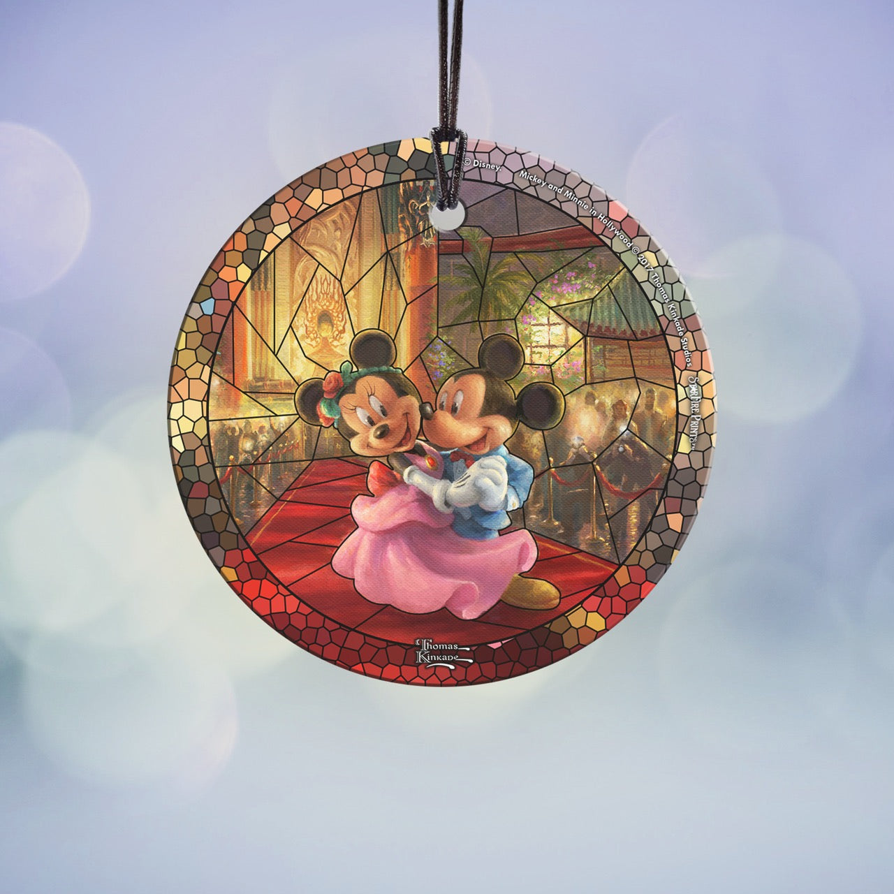 Disney (Mickey and Minnie in Hollywood – Stained Glass) StarFire Prints™ Hanging Glass Print SPCIR797