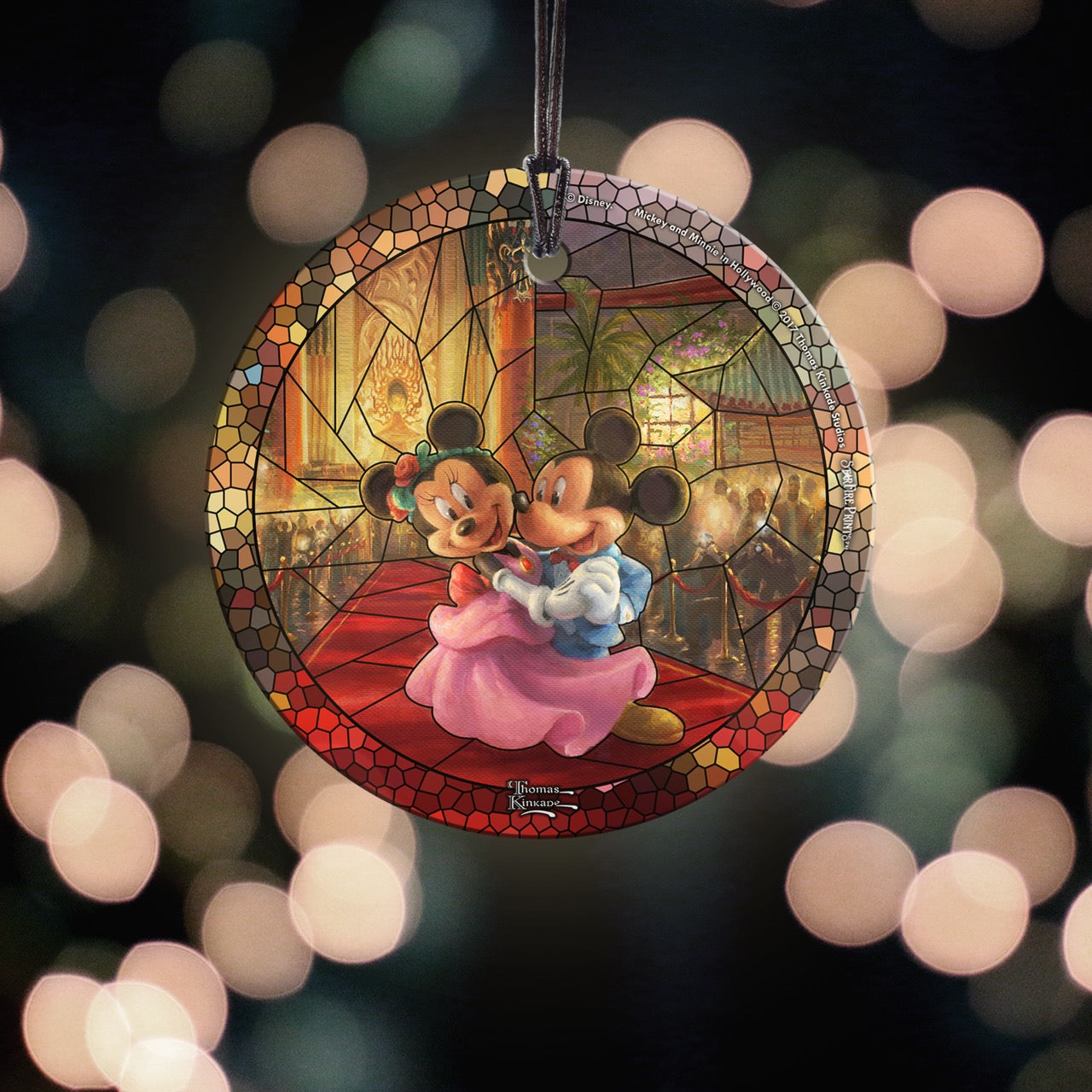 Disney (Mickey and Minnie in Hollywood – Stained Glass) StarFire Prints™ Hanging Glass Print SPCIR797