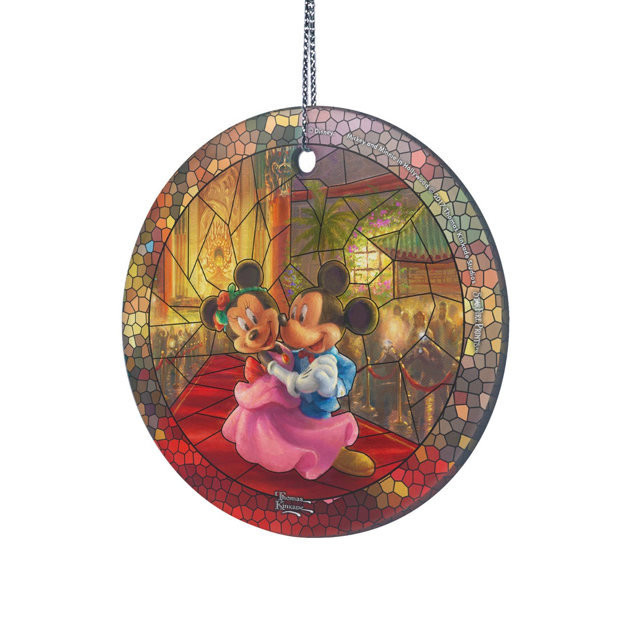 Disney (Mickey and Minnie in Hollywood – Stained Glass) StarFire Prints™ Hanging Glass Print SPCIR797