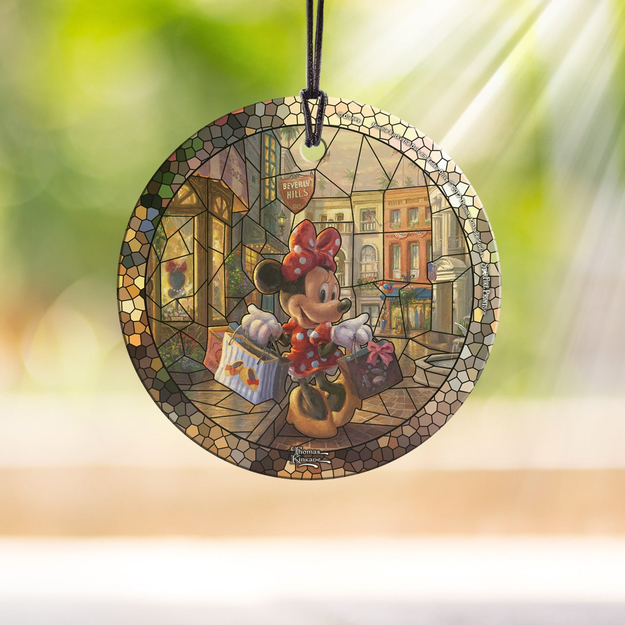 Disney (Minnie Rocks the Dots on Rodeo Drive – Stained Glass) StarFire Prints™ Hanging Glass Print SPCIR801