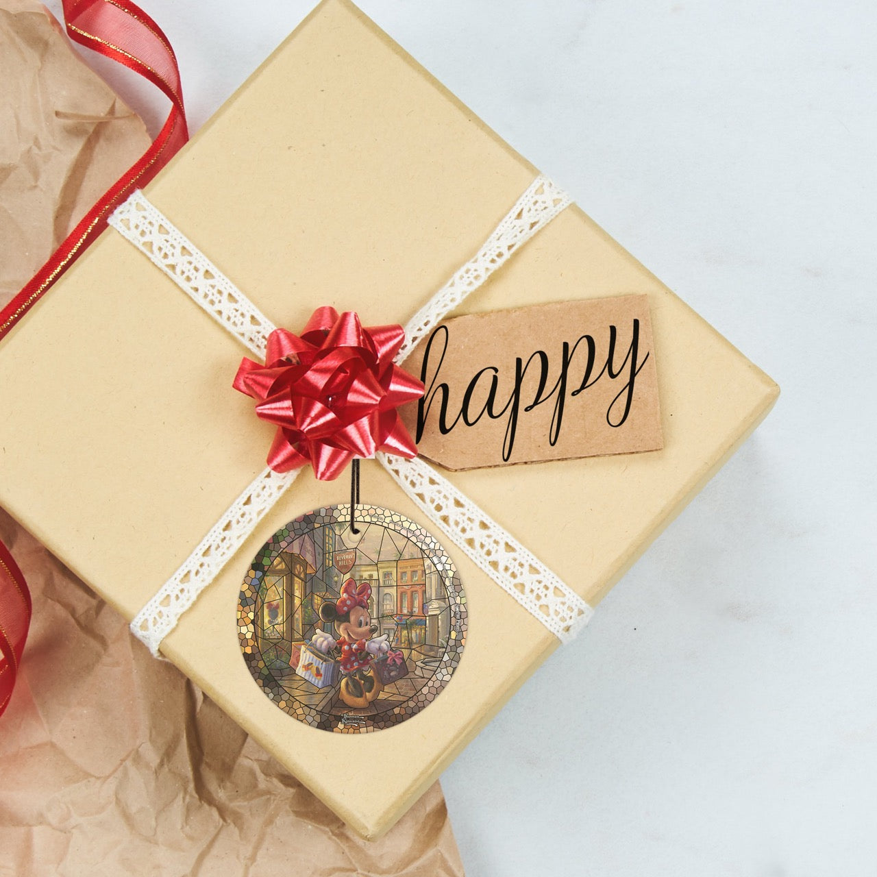 Disney (Minnie Rocks the Dots on Rodeo Drive – Stained Glass) StarFire Prints™ Hanging Glass Print SPCIR801