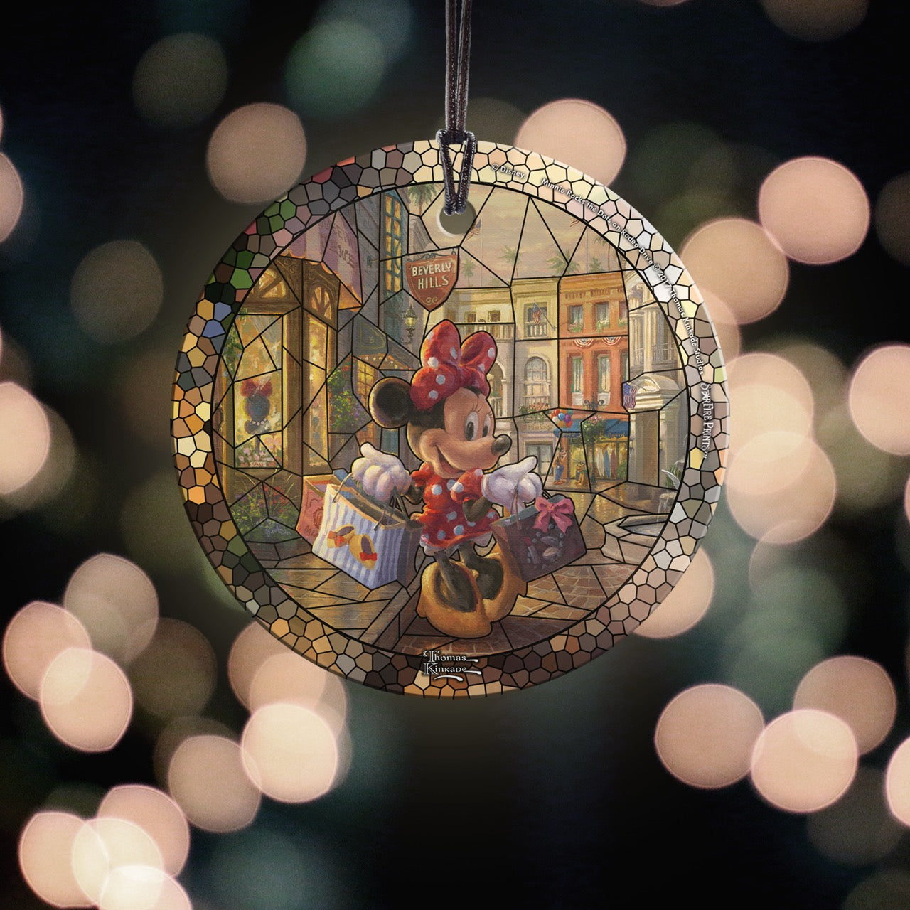 Disney (Minnie Rocks the Dots on Rodeo Drive – Stained Glass) StarFire Prints™ Hanging Glass Print SPCIR801