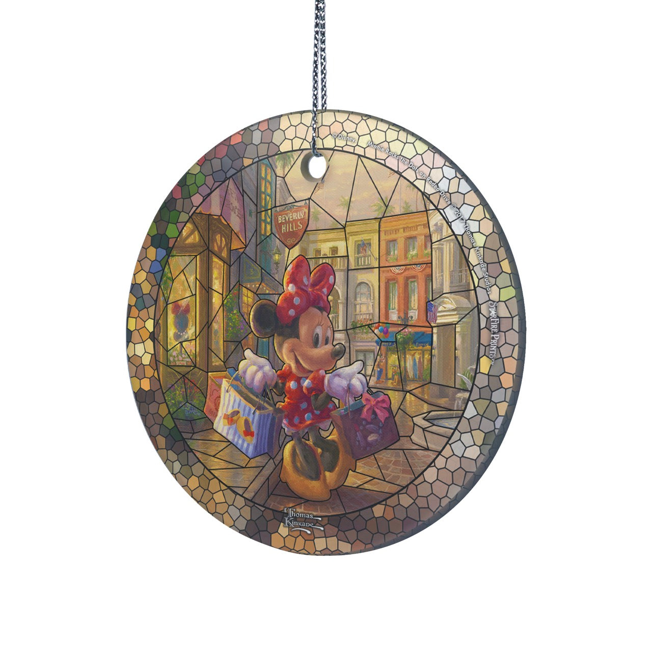 Disney (Minnie Rocks the Dots on Rodeo Drive – Stained Glass) StarFire Prints™ Hanging Glass Print SPCIR801