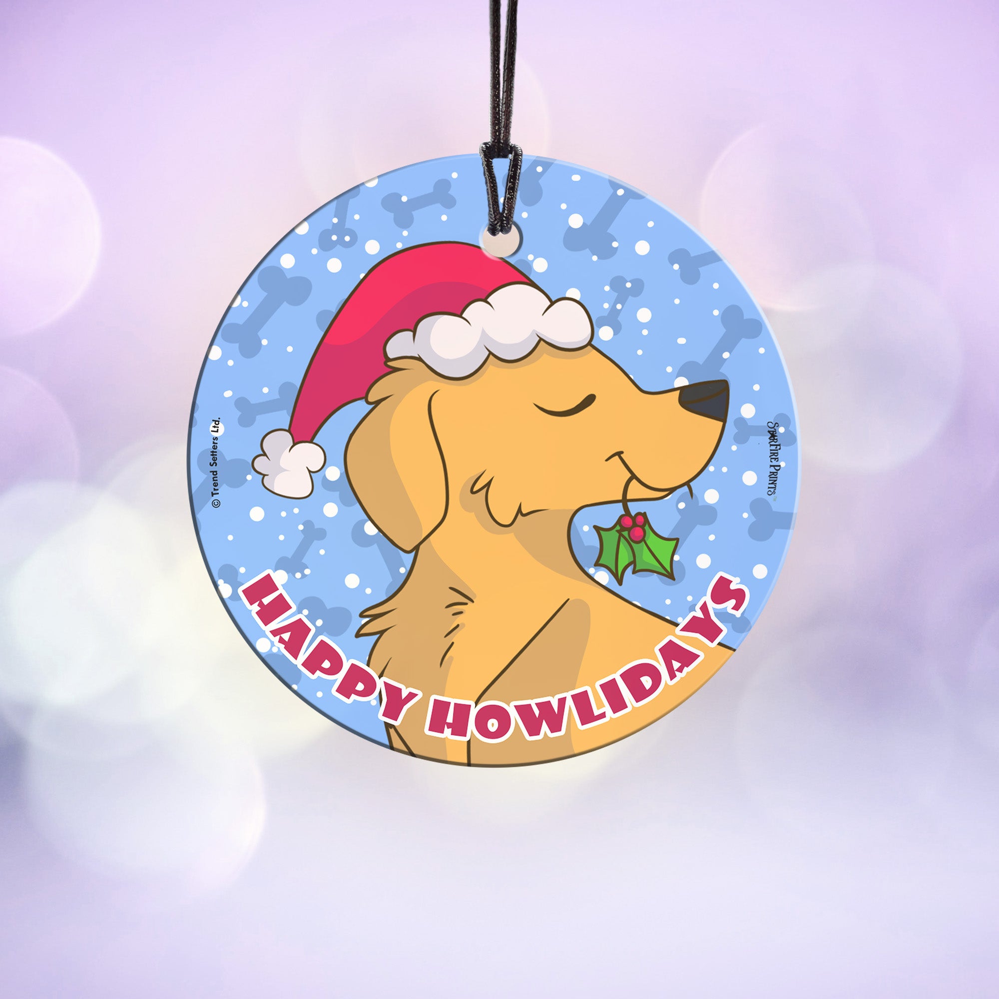 Christmas Collection (Happy Howlidays - Beagle) StarFire Prints™ Hanging Glass Print SPCIR805