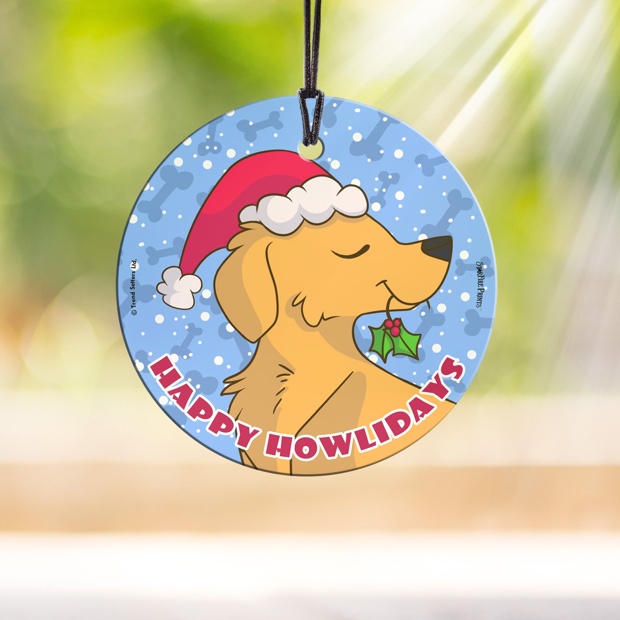 Christmas Collection (Happy Howlidays - Beagle) StarFire Prints™ Hanging Glass Print SPCIR805