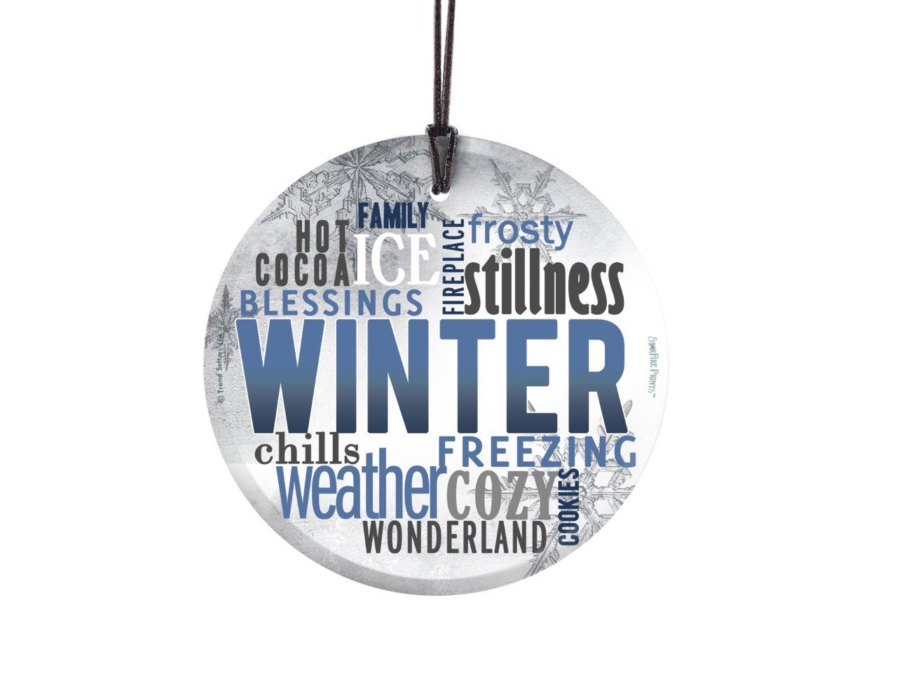 Christmas Collection (Winter Words) StarFire Prints™ Hanging Glass Print SPCIR809