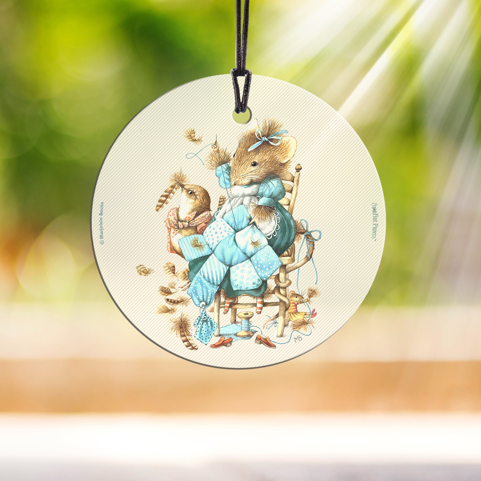 Marjolein Bastin (Vera the Mouse and the Sewing Quilt) StarFire Prints™ Hanging Glass Print SPCIR837