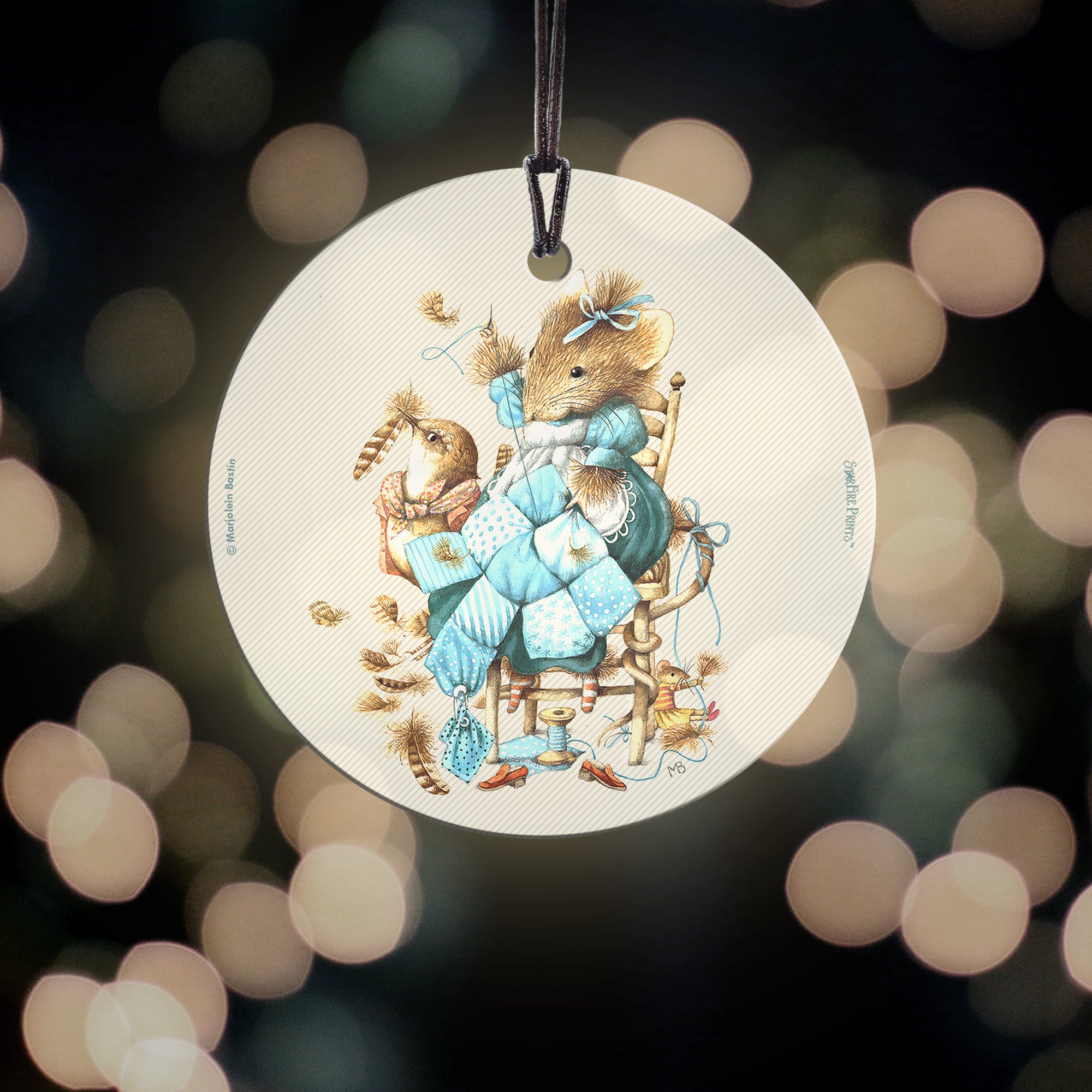 Marjolein Bastin (Vera the Mouse and the Sewing Quilt) StarFire Prints™ Hanging Glass Print SPCIR837