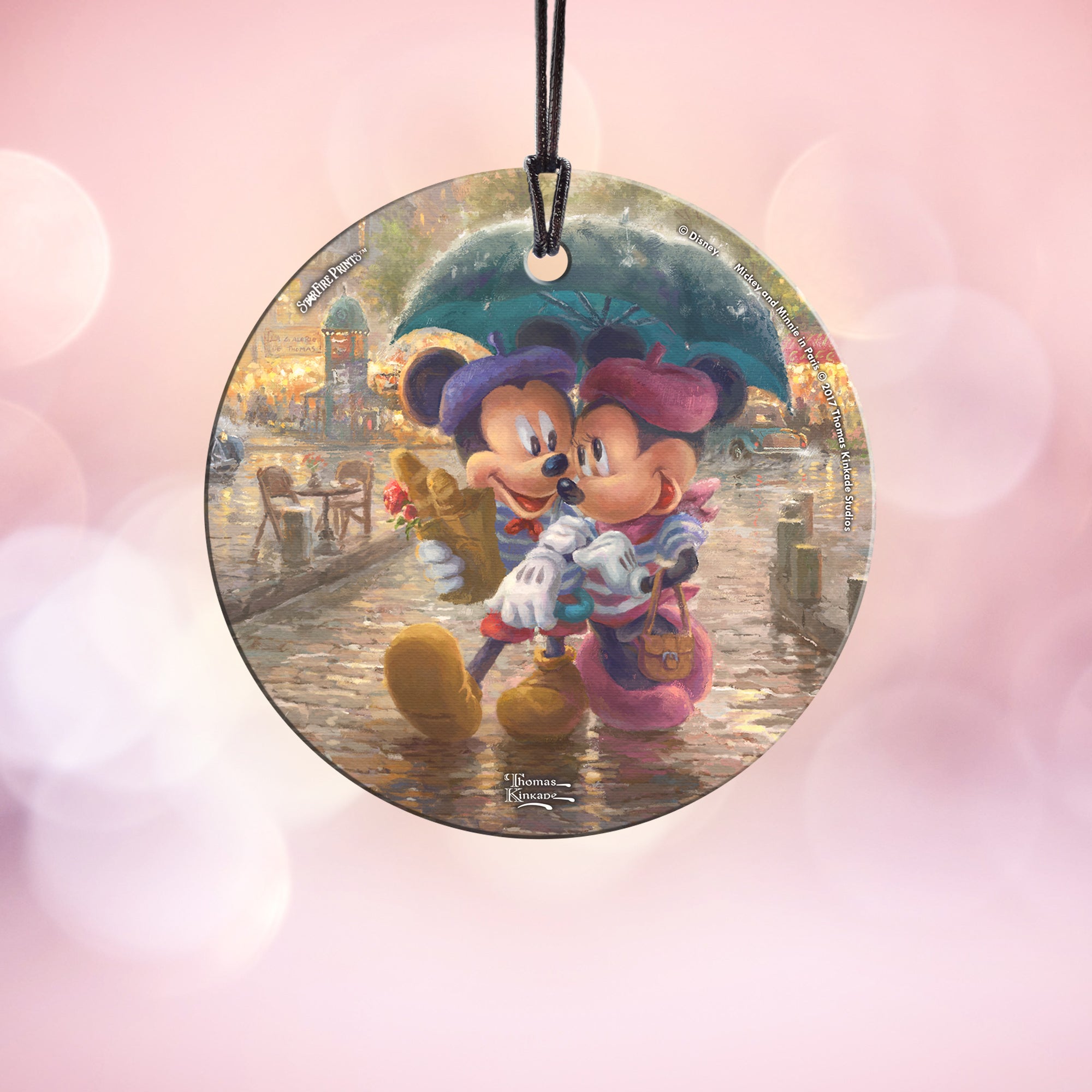 Disney (Mickey and Minnie in Paris) StarFire Prints™ Hanging Glass Print SPCIR839