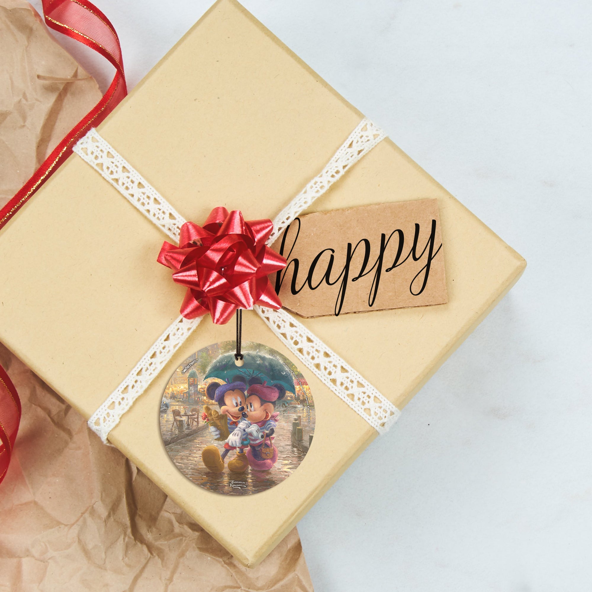 Disney (Mickey and Minnie in Paris) StarFire Prints™ Hanging Glass Print SPCIR839