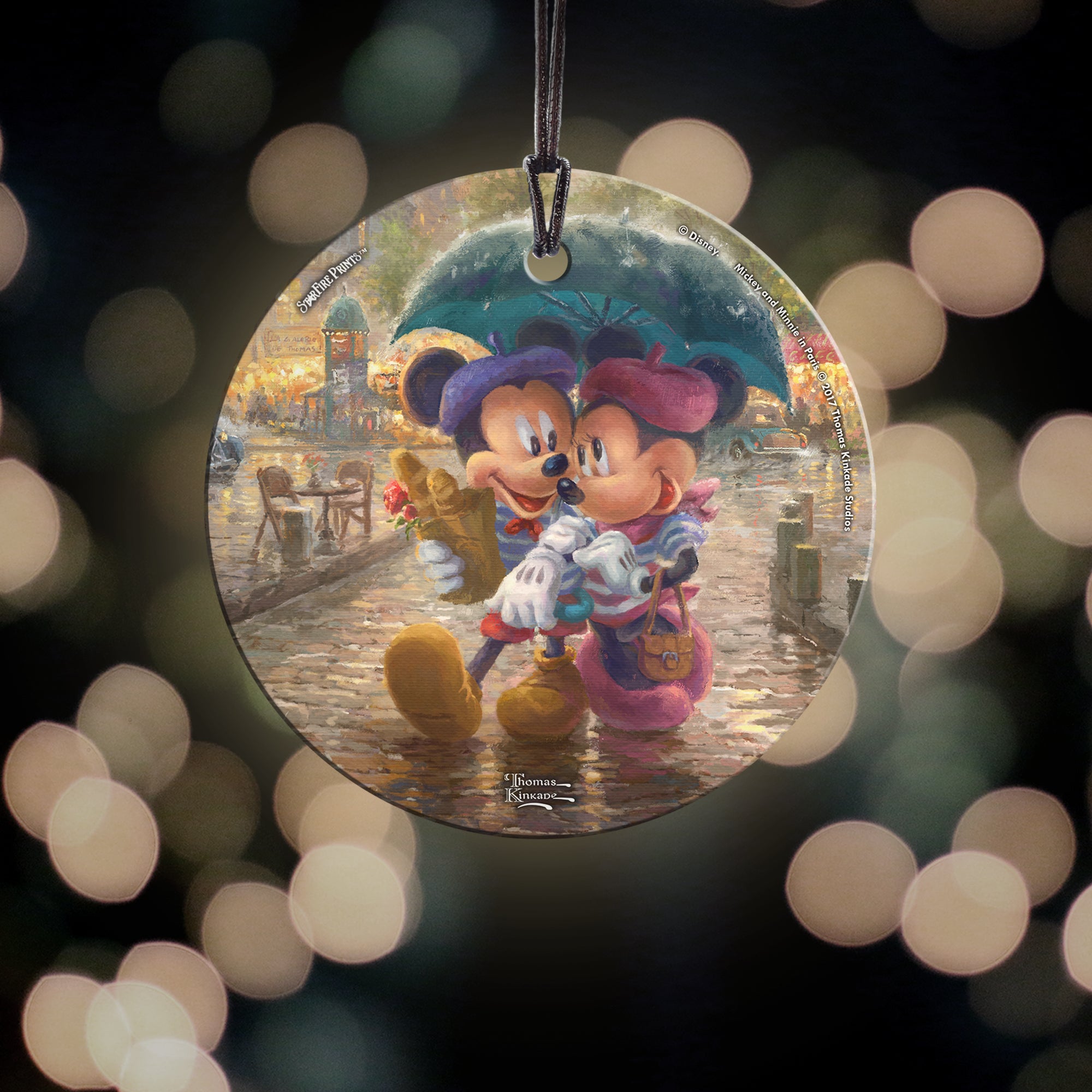 Disney (Mickey and Minnie in Paris) StarFire Prints™ Hanging Glass Print SPCIR839
