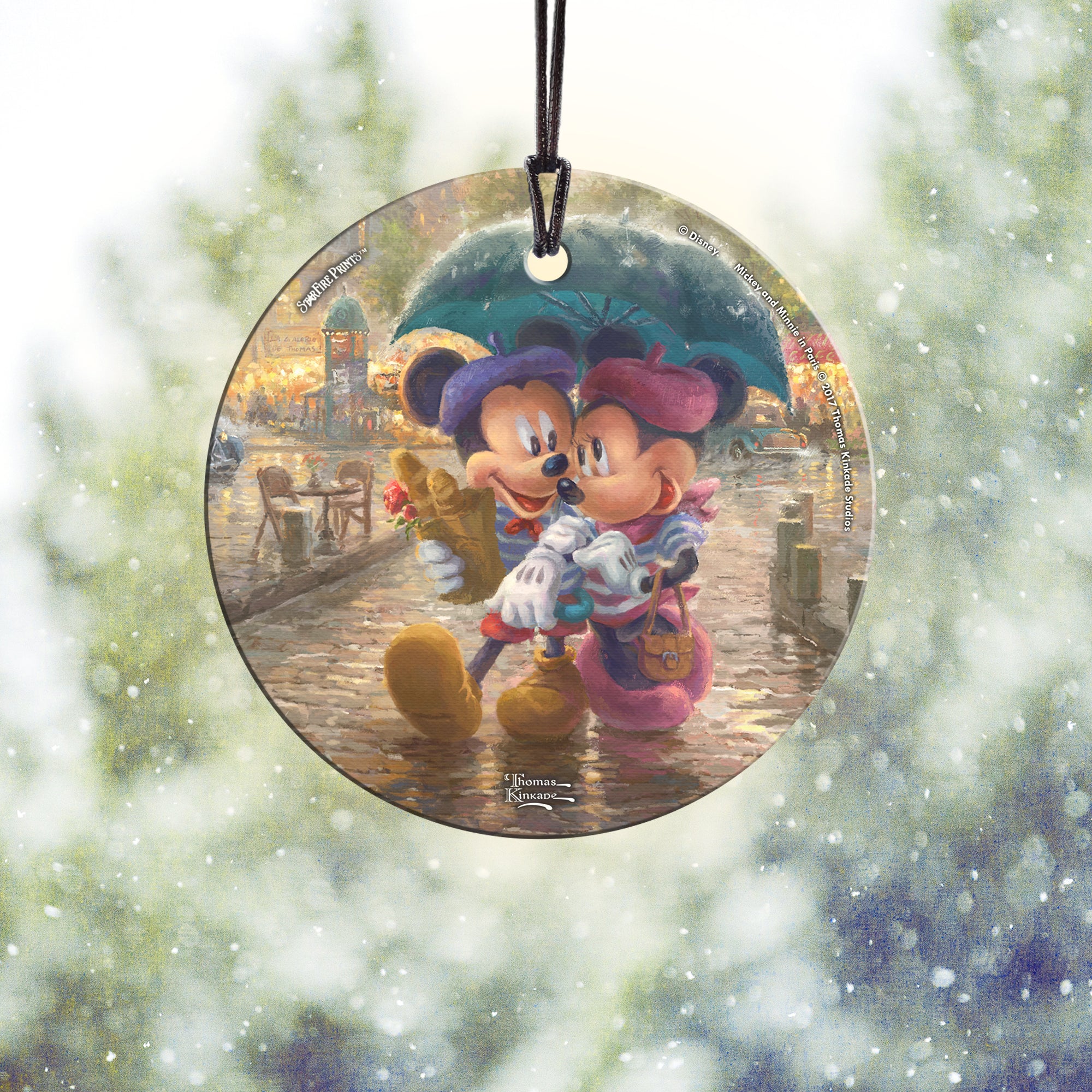Disney (Mickey and Minnie in Paris) StarFire Prints™ Hanging Glass Print SPCIR839