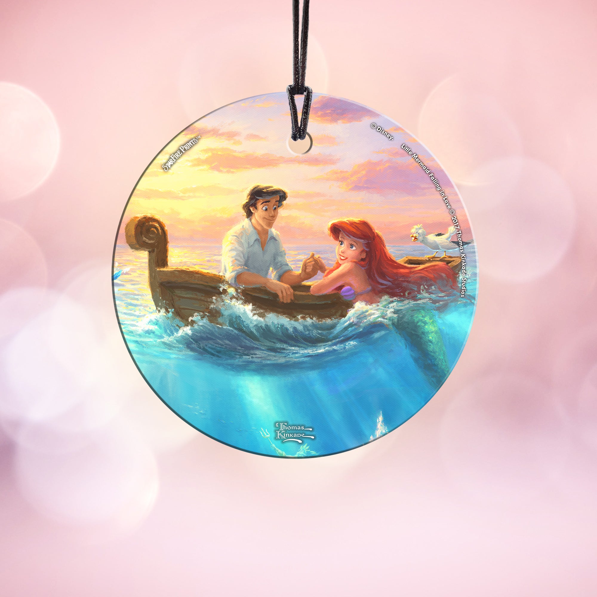 Disney (Little Mermaid Falling in Love) StarFire Prints™ Hanging Glass Print SPCIR840