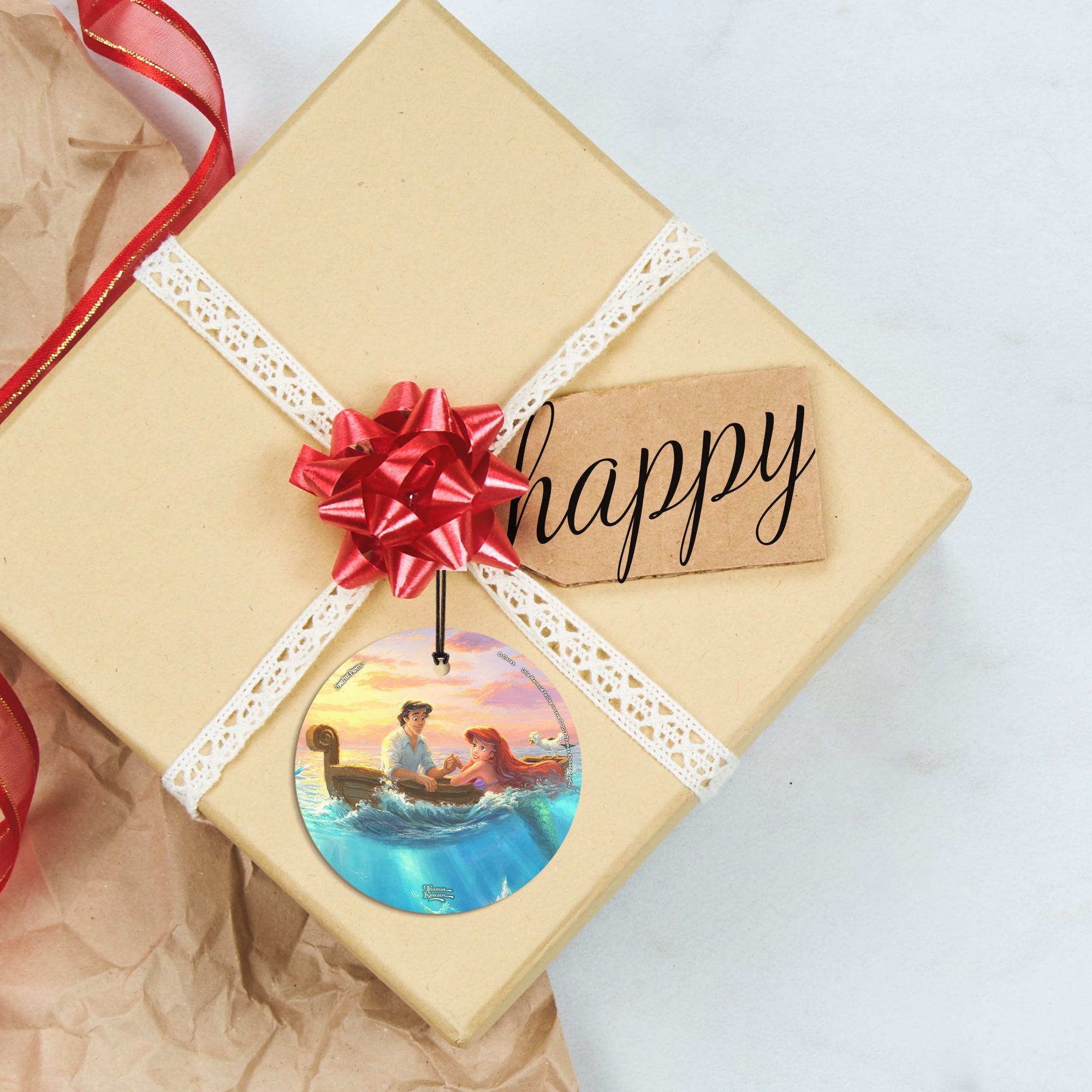 Disney (Little Mermaid Falling in Love) StarFire Prints™ Hanging Glass Print SPCIR840