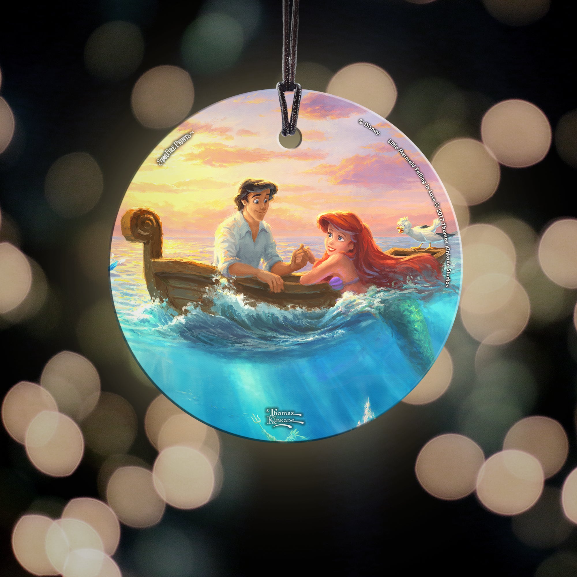 Disney (Little Mermaid Falling in Love) StarFire Prints™ Hanging Glass Print SPCIR840