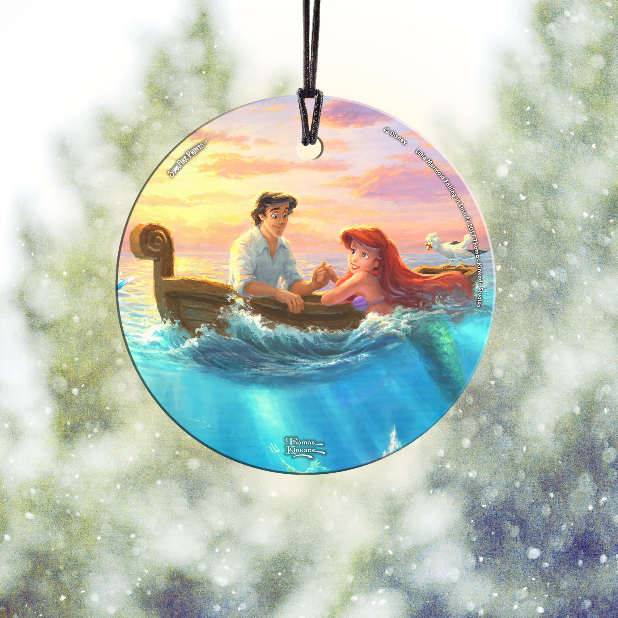 Disney (Little Mermaid Falling in Love) StarFire Prints™ Hanging Glass Print SPCIR840