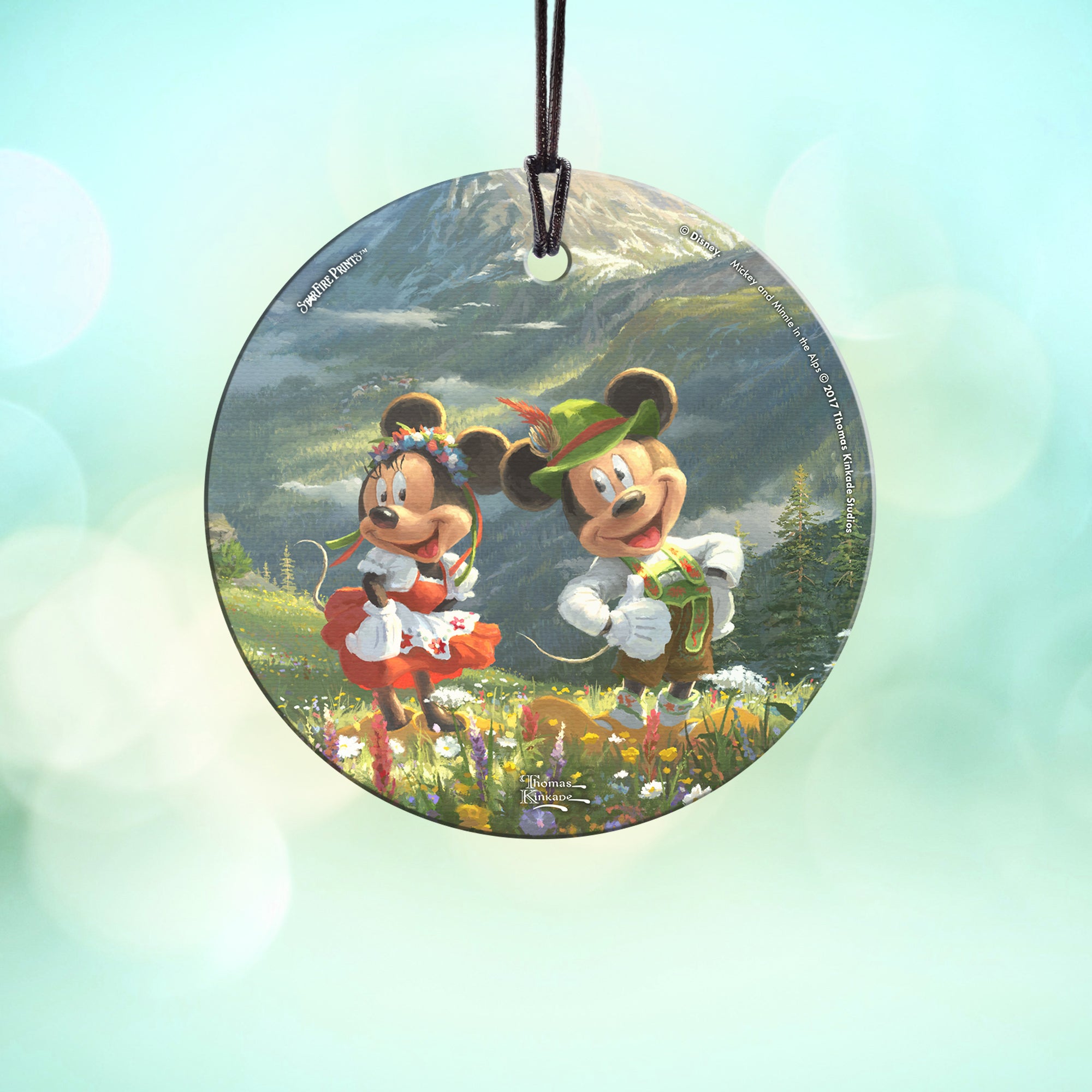 Disney (Mickey and Minnie in the Alps) StarFire Prints™ Hanging Glass Print SPCIR852