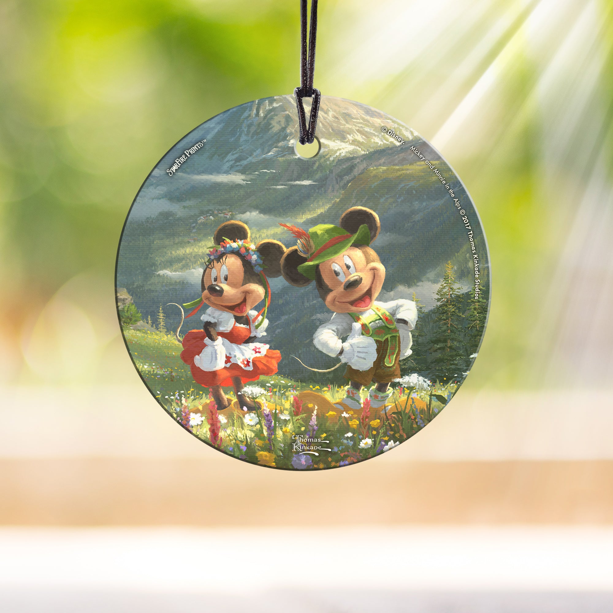 Disney (Mickey and Minnie in the Alps) StarFire Prints™ Hanging Glass Print SPCIR852