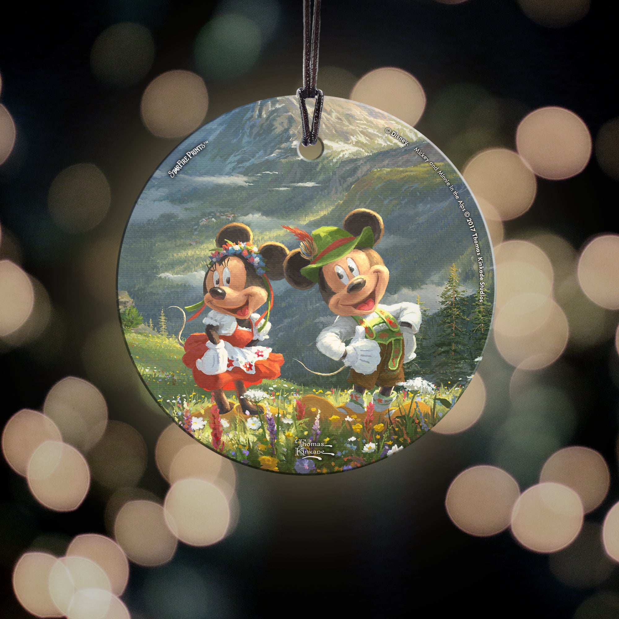 Disney (Mickey and Minnie in the Alps) StarFire Prints™ Hanging Glass Print SPCIR852