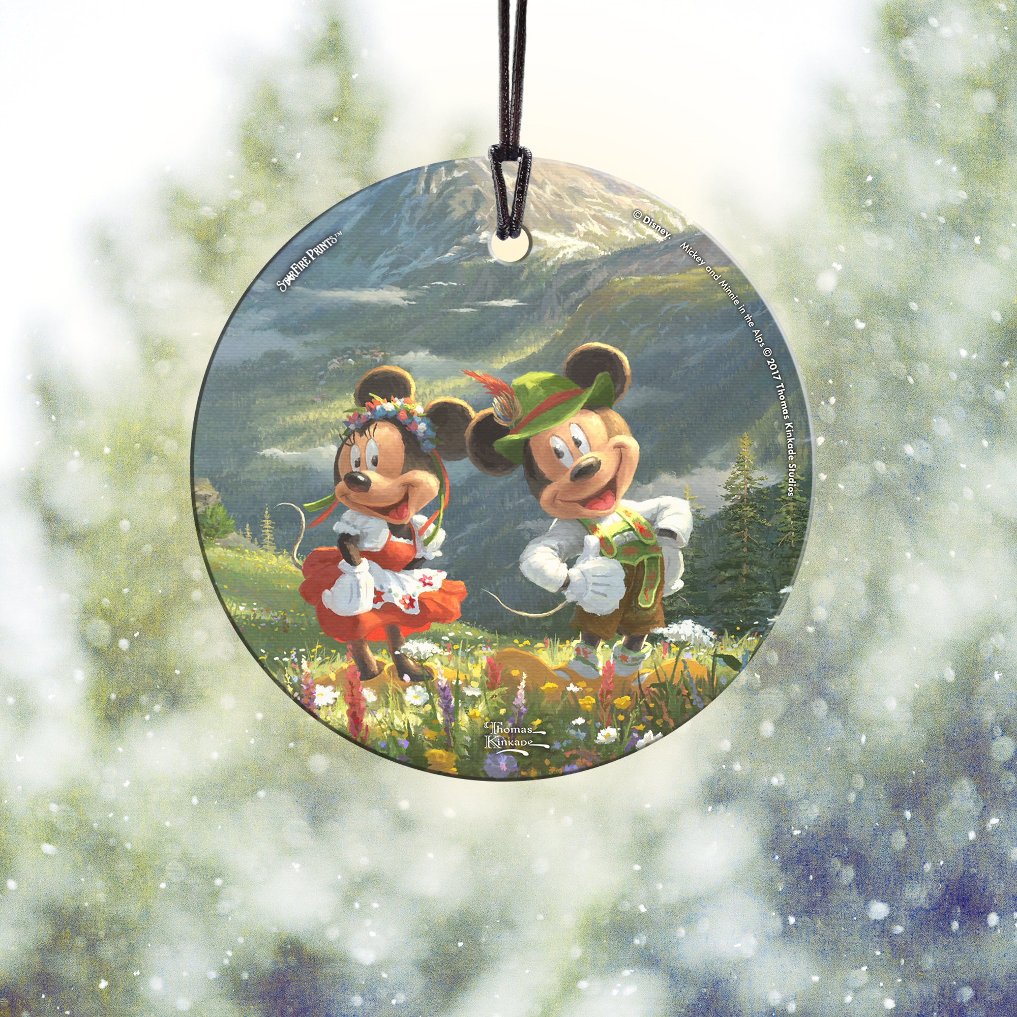 Disney (Mickey and Minnie in the Alps) StarFire Prints™ Hanging Glass Print SPCIR852