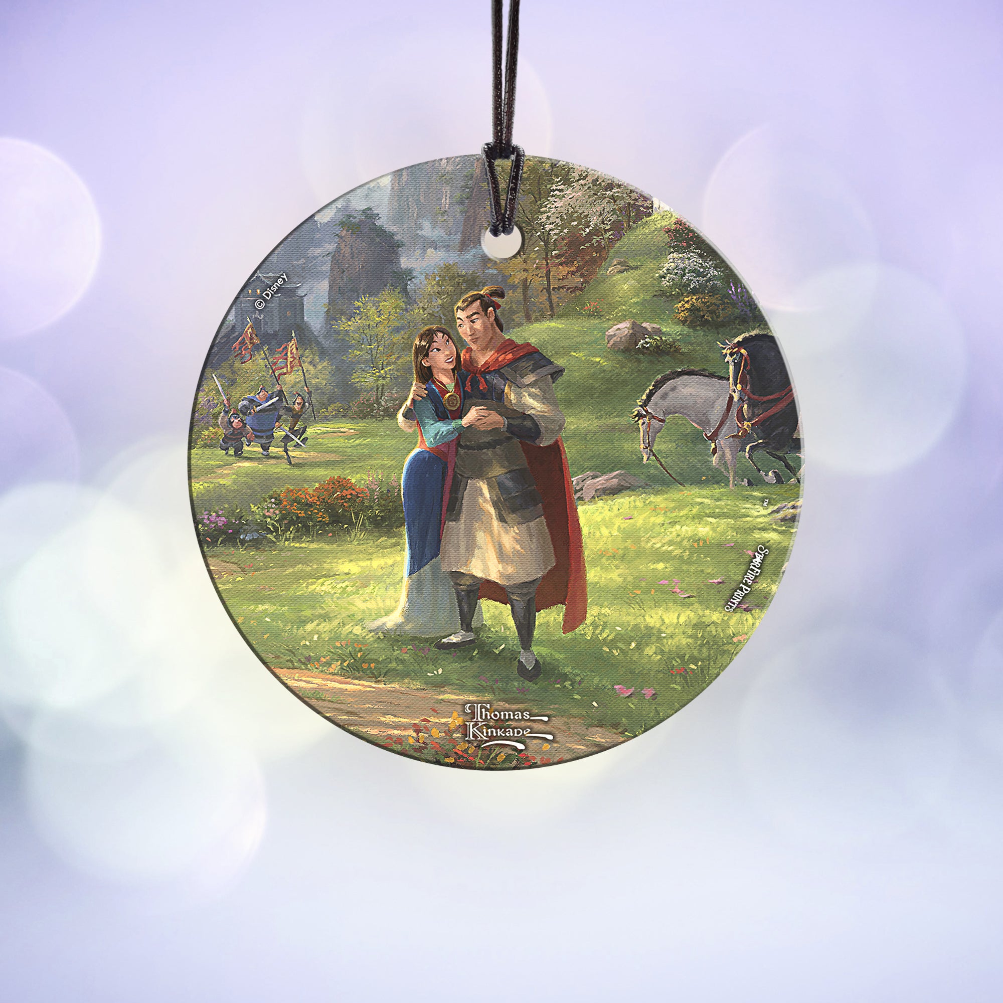 Disney (Mulan Blossoms of Love - Couple) StarFire Prints™ Hanging Glass Print SPCIR979