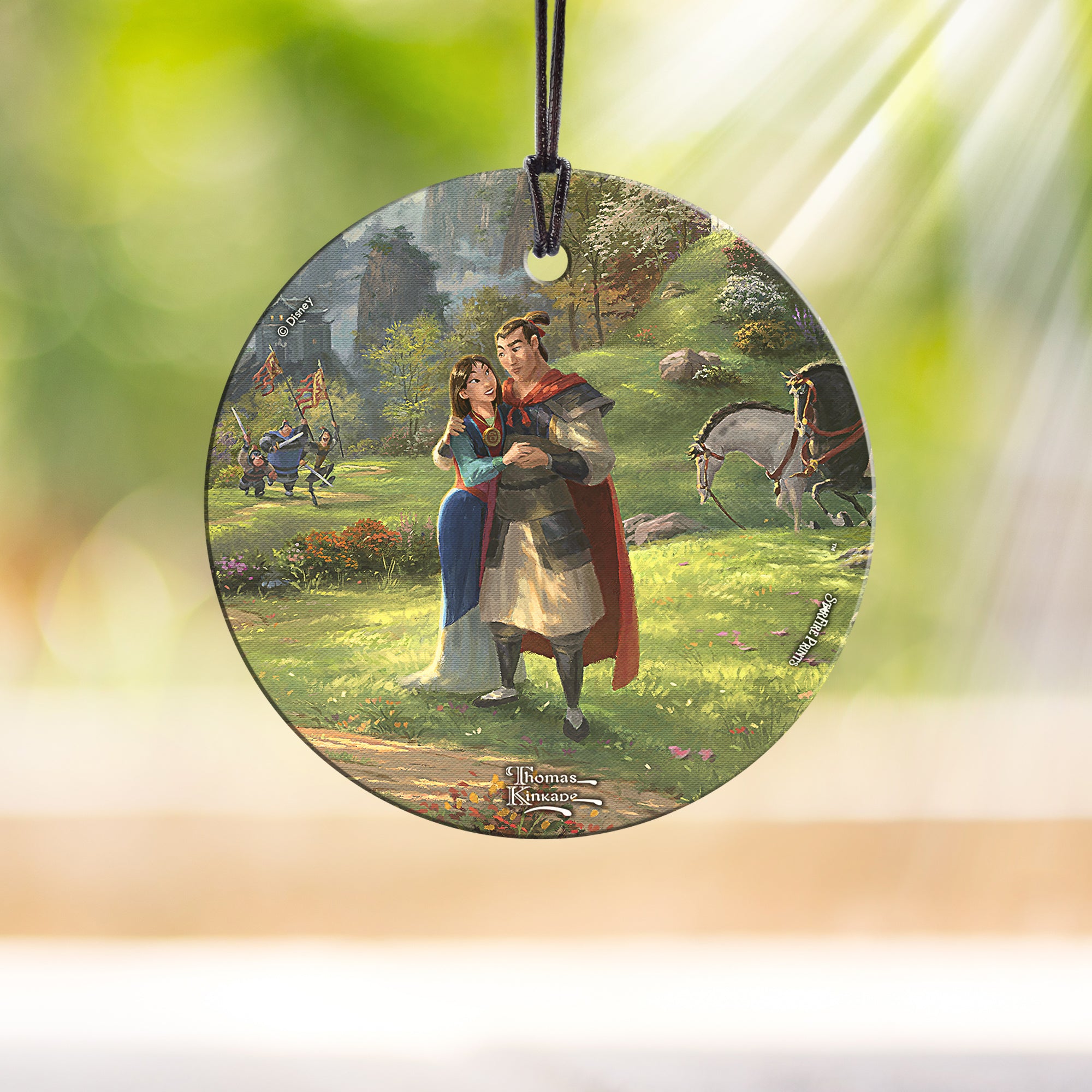 Disney (Mulan Blossoms of Love - Couple) StarFire Prints™ Hanging Glass Print SPCIR979