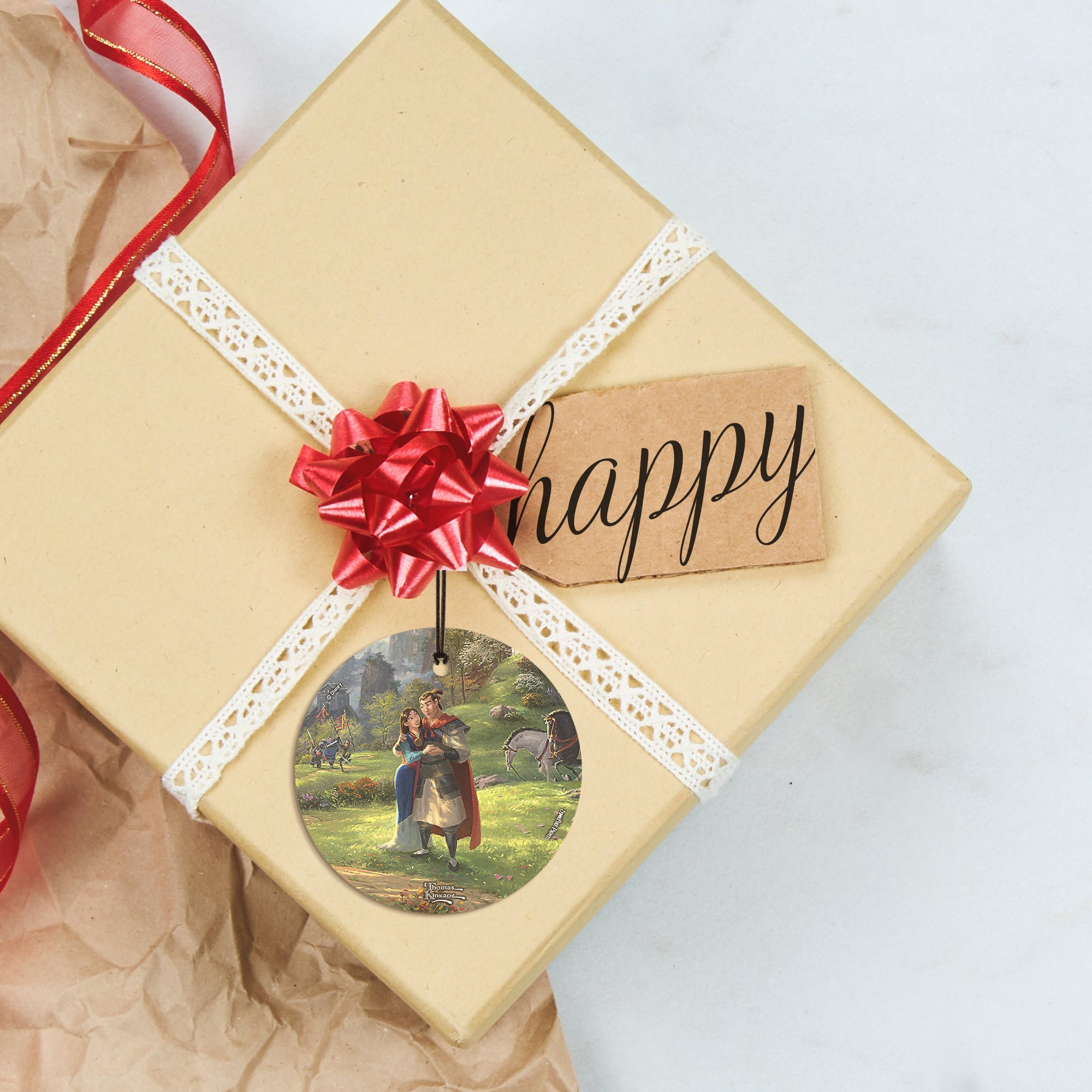 Disney (Mulan Blossoms of Love - Couple) StarFire Prints™ Hanging Glass Print SPCIR979