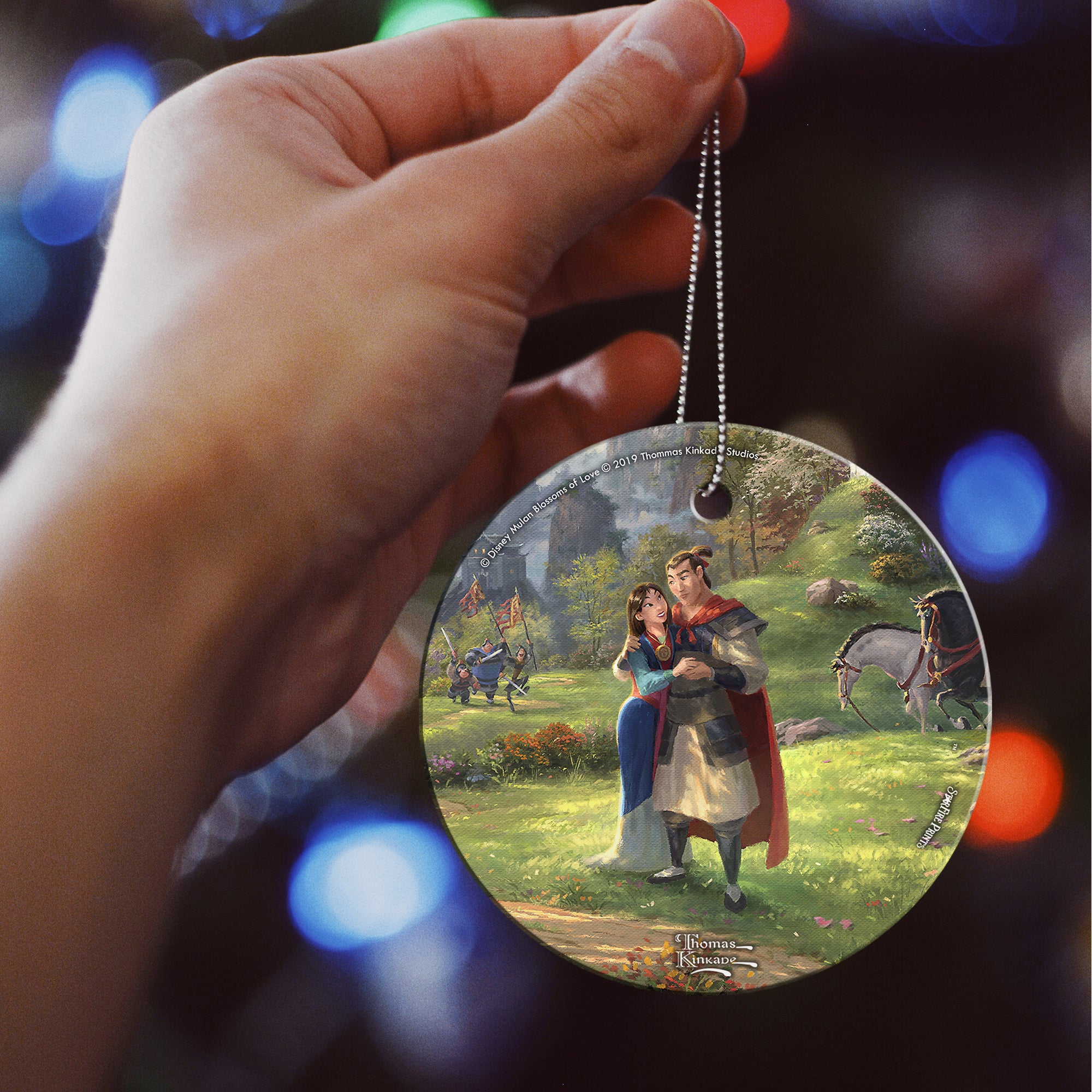 Disney (Mulan Blossoms of Love - Couple) StarFire Prints™ Hanging Glass Print SPCIR979