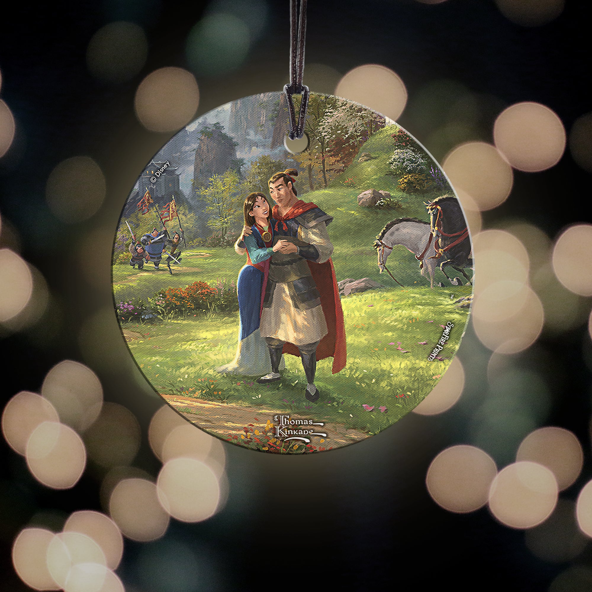 Disney (Mulan Blossoms of Love - Couple) StarFire Prints™ Hanging Glass Print SPCIR979