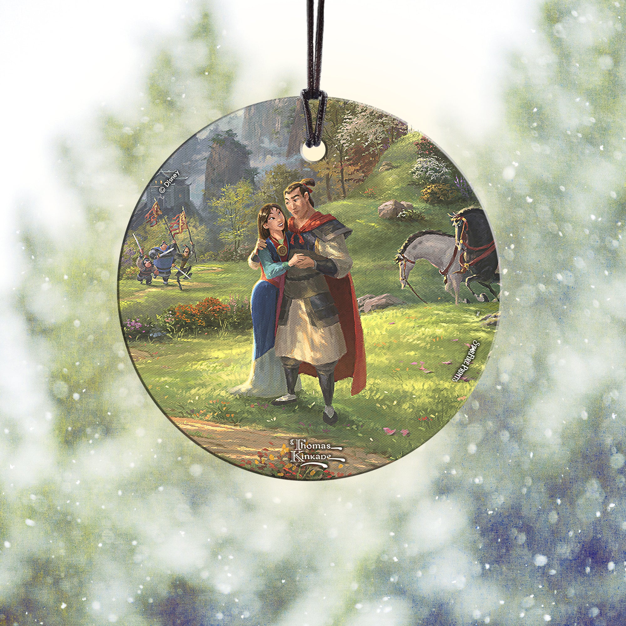 Disney (Mulan Blossoms of Love - Couple) StarFire Prints™ Hanging Glass Print SPCIR979