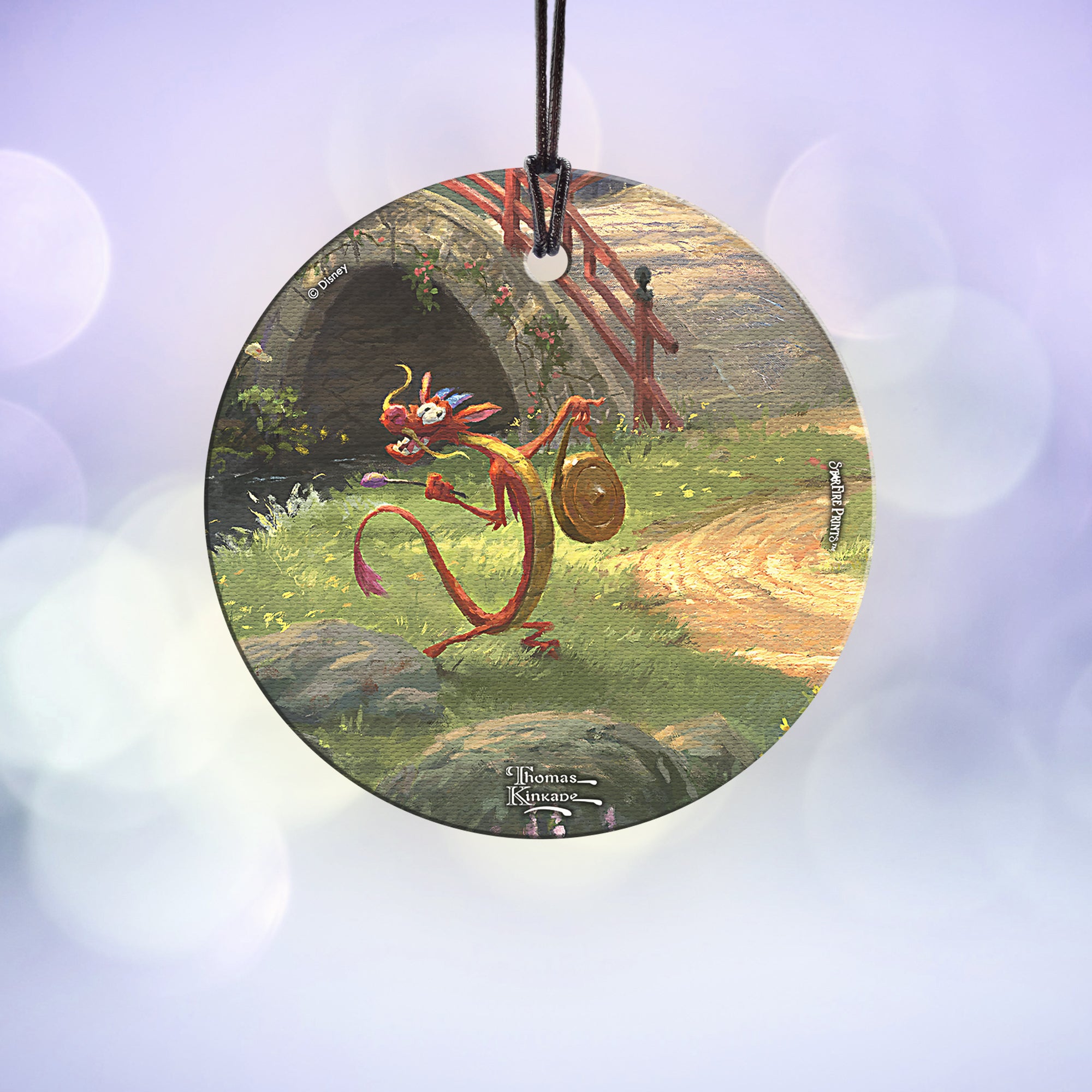 Disney (Mulan Blossoms of Love - Mushu) StarFire Prints™ Hanging Glass Print SPCIR980