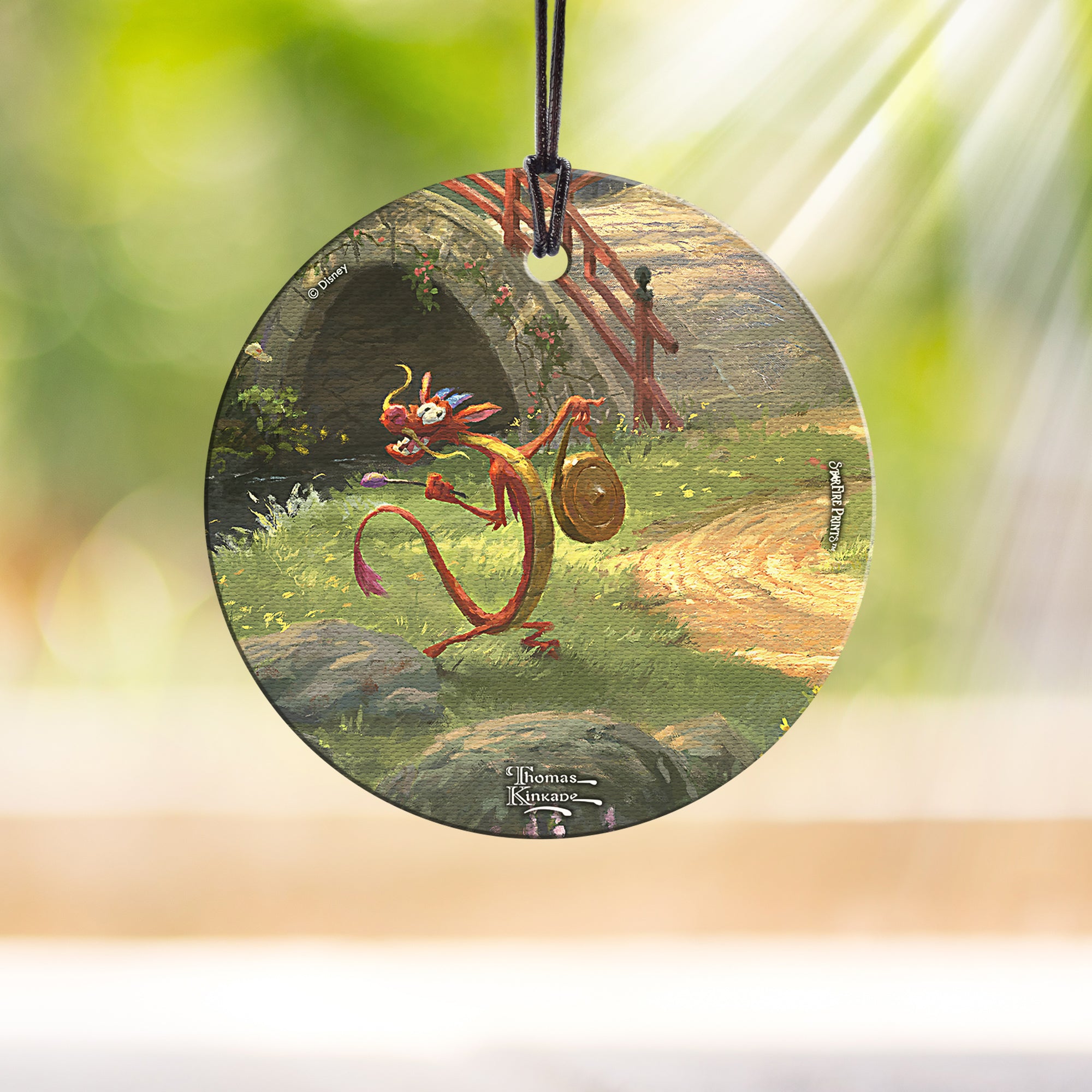 Disney (Mulan Blossoms of Love - Mushu) StarFire Prints™ Hanging Glass Print SPCIR980