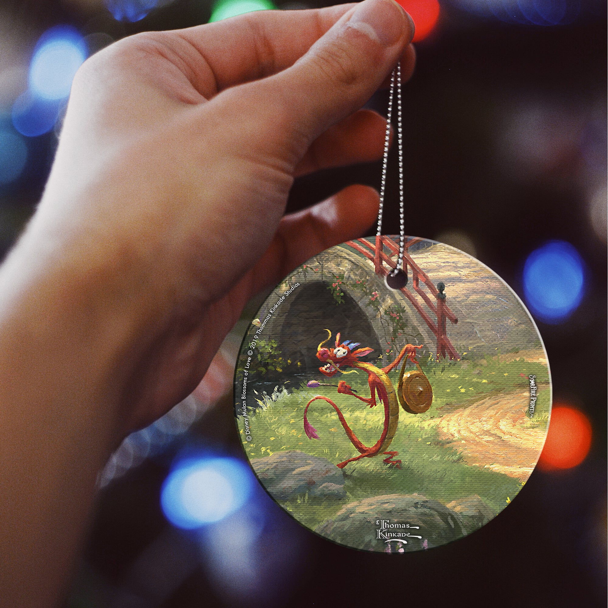 Disney (Mulan Blossoms of Love - Mushu) StarFire Prints™ Hanging Glass Print SPCIR980