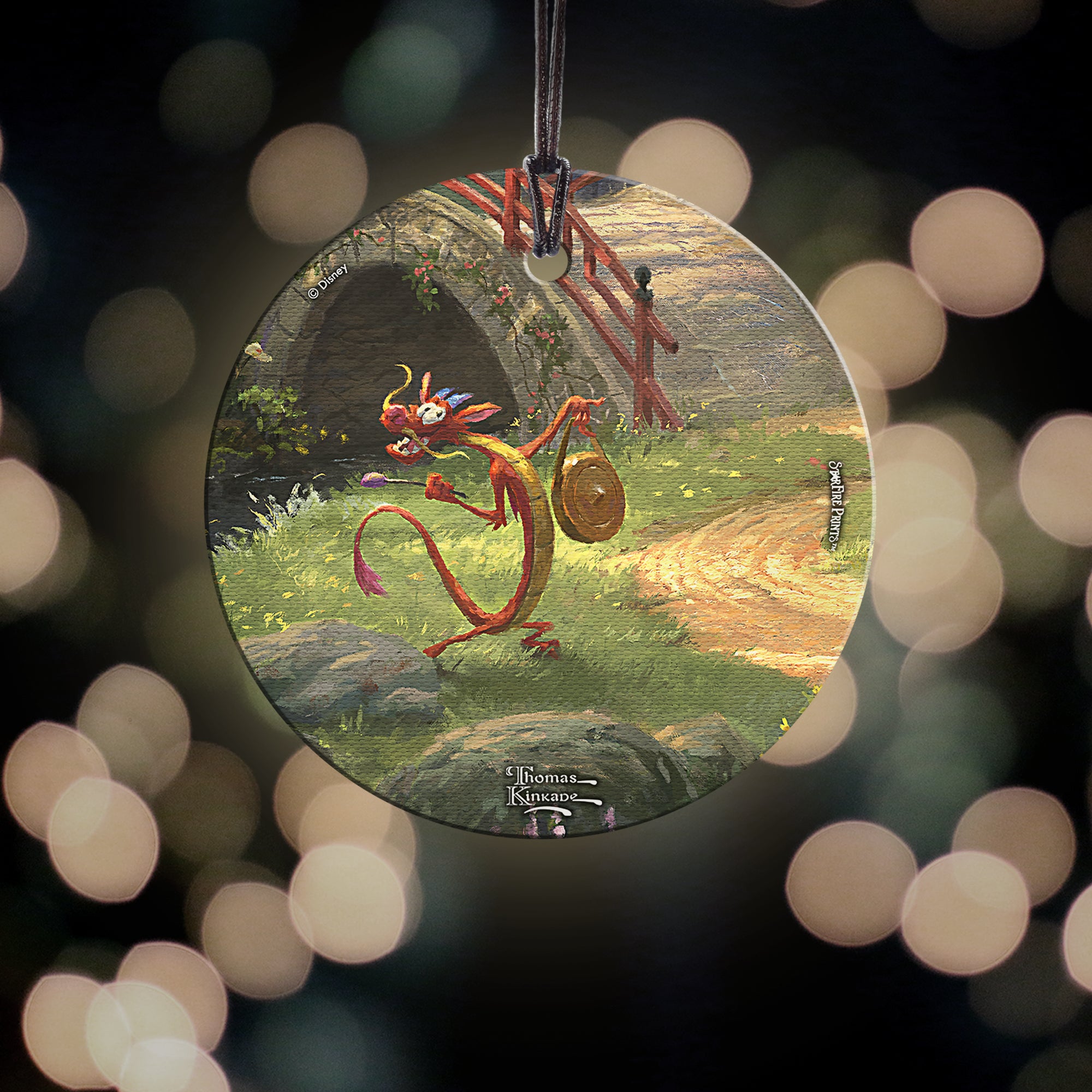 Disney (Mulan Blossoms of Love - Mushu) StarFire Prints™ Hanging Glass Print SPCIR980