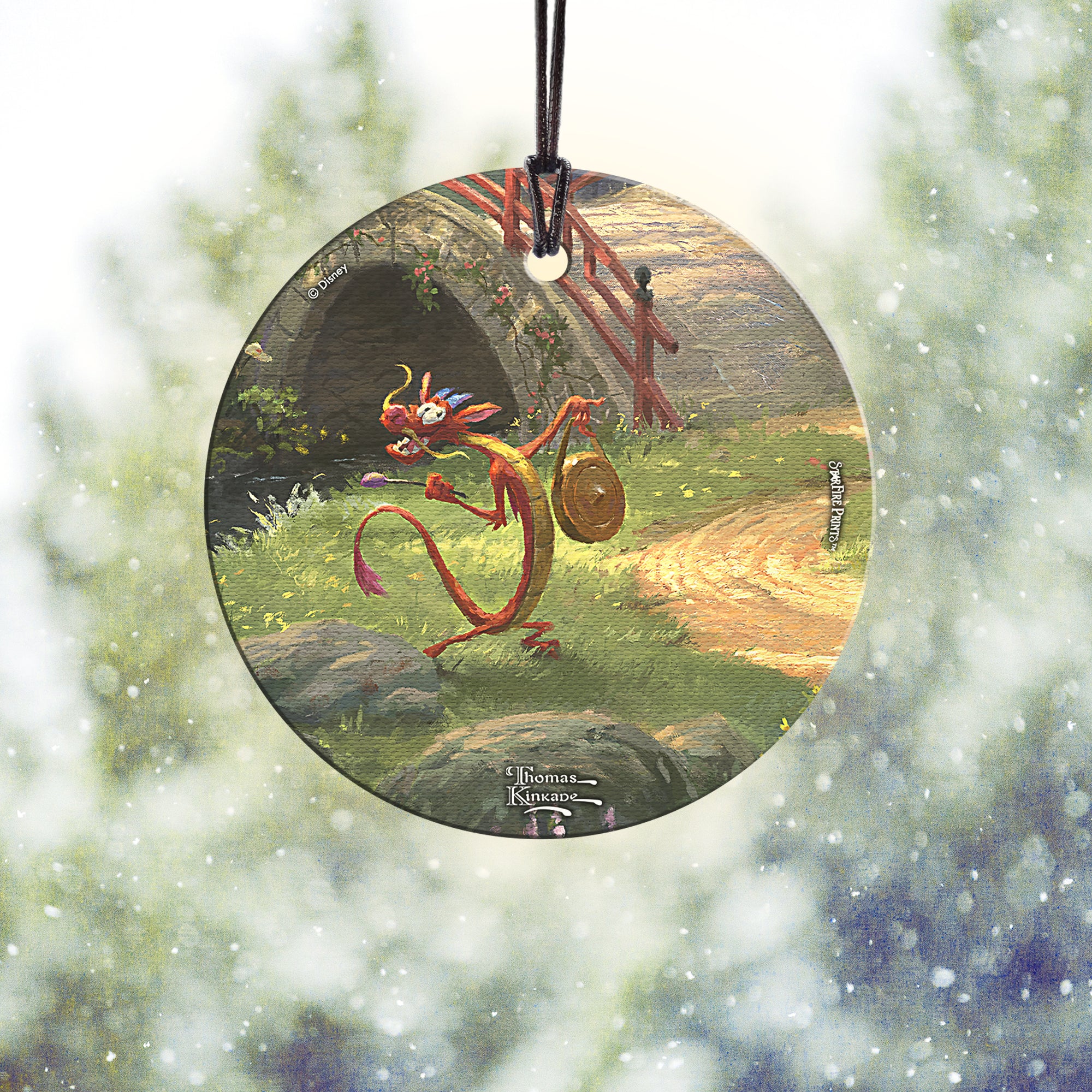 Disney (Mulan Blossoms of Love - Mushu) StarFire Prints™ Hanging Glass Print SPCIR980