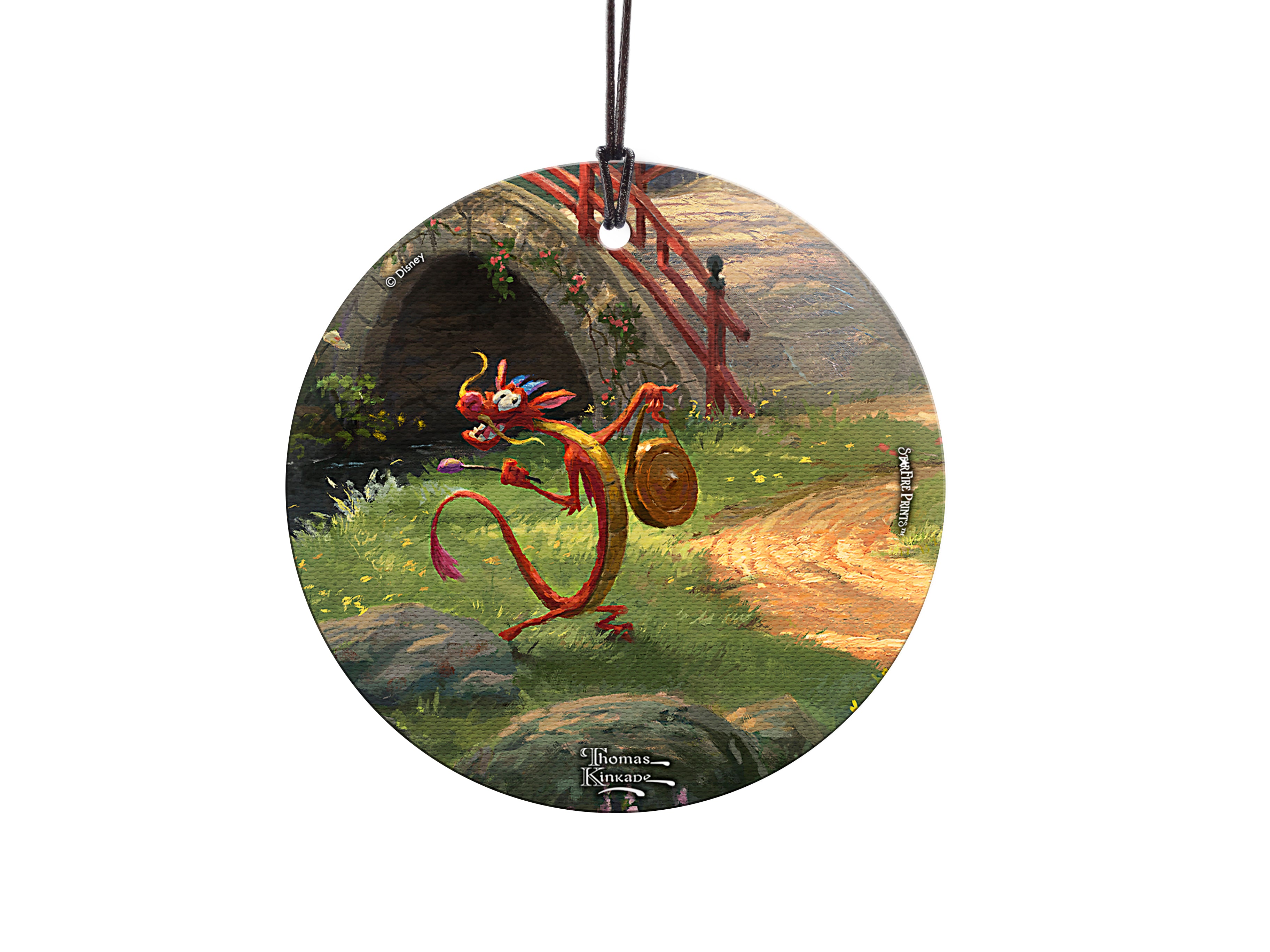 Disney (Mulan Blossoms of Love - Mushu) StarFire Prints™ Hanging Glass Print SPCIR980