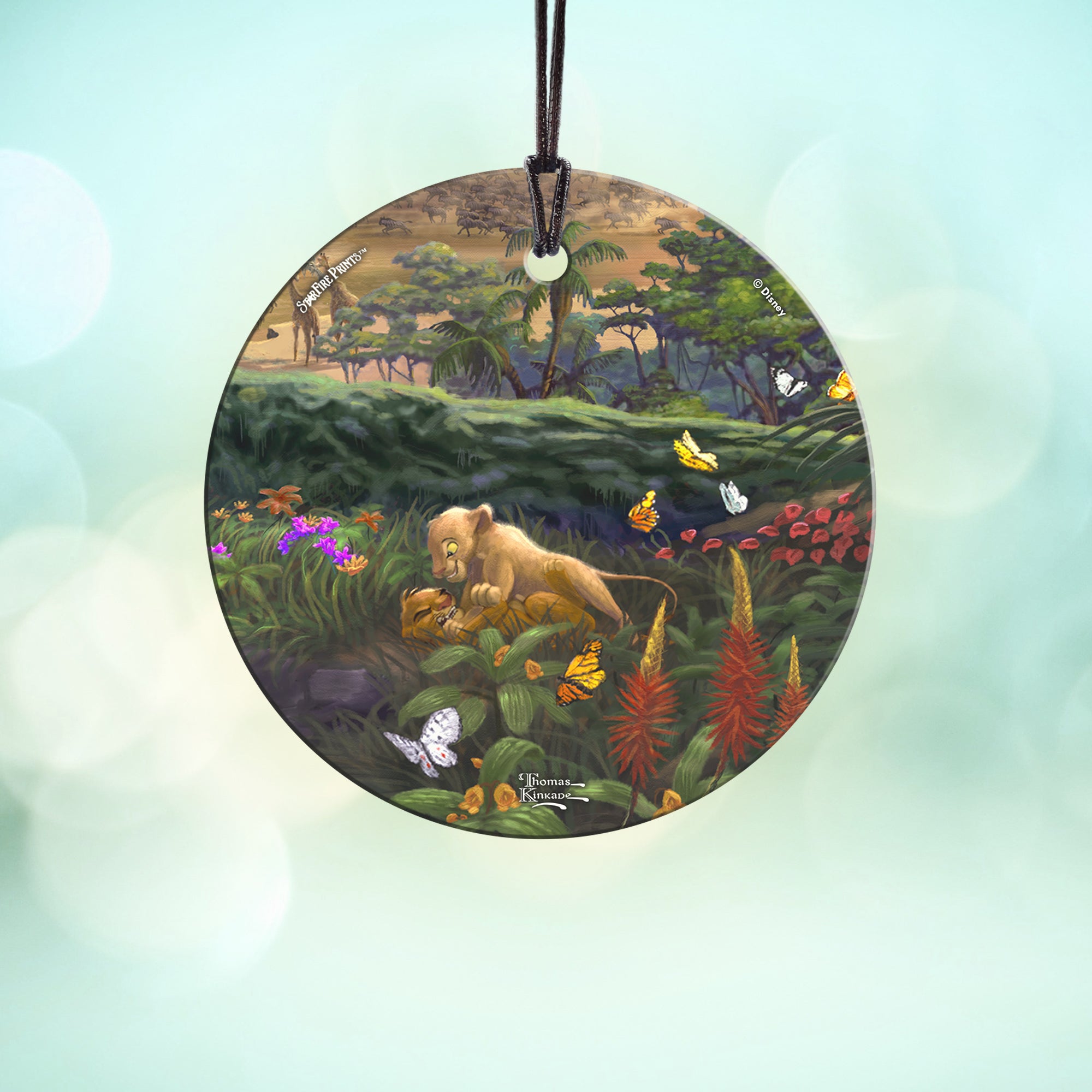 Disney (Lion King Return to Pride Rock - Young Simba and Nala) StarFire Prints™ Hanging Glass Print SPCIR990