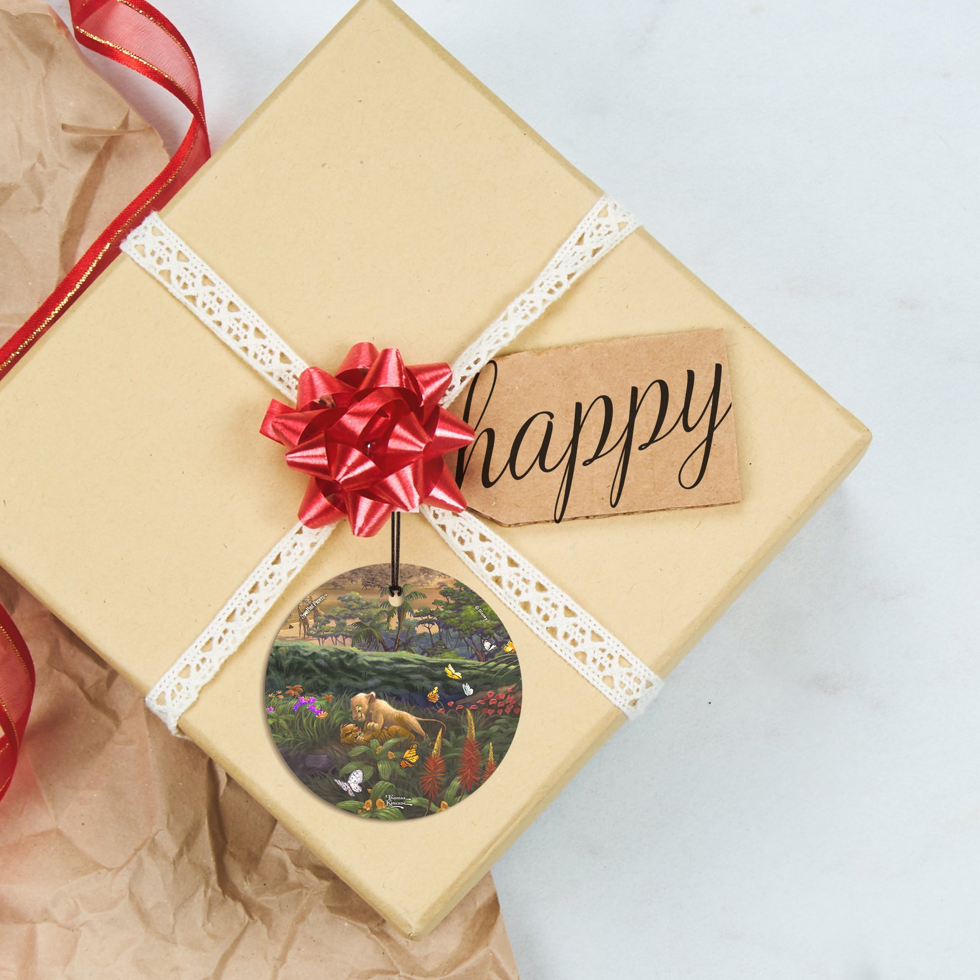 Disney (Lion King Return to Pride Rock - Young Simba and Nala) StarFire Prints™ Hanging Glass Print SPCIR990