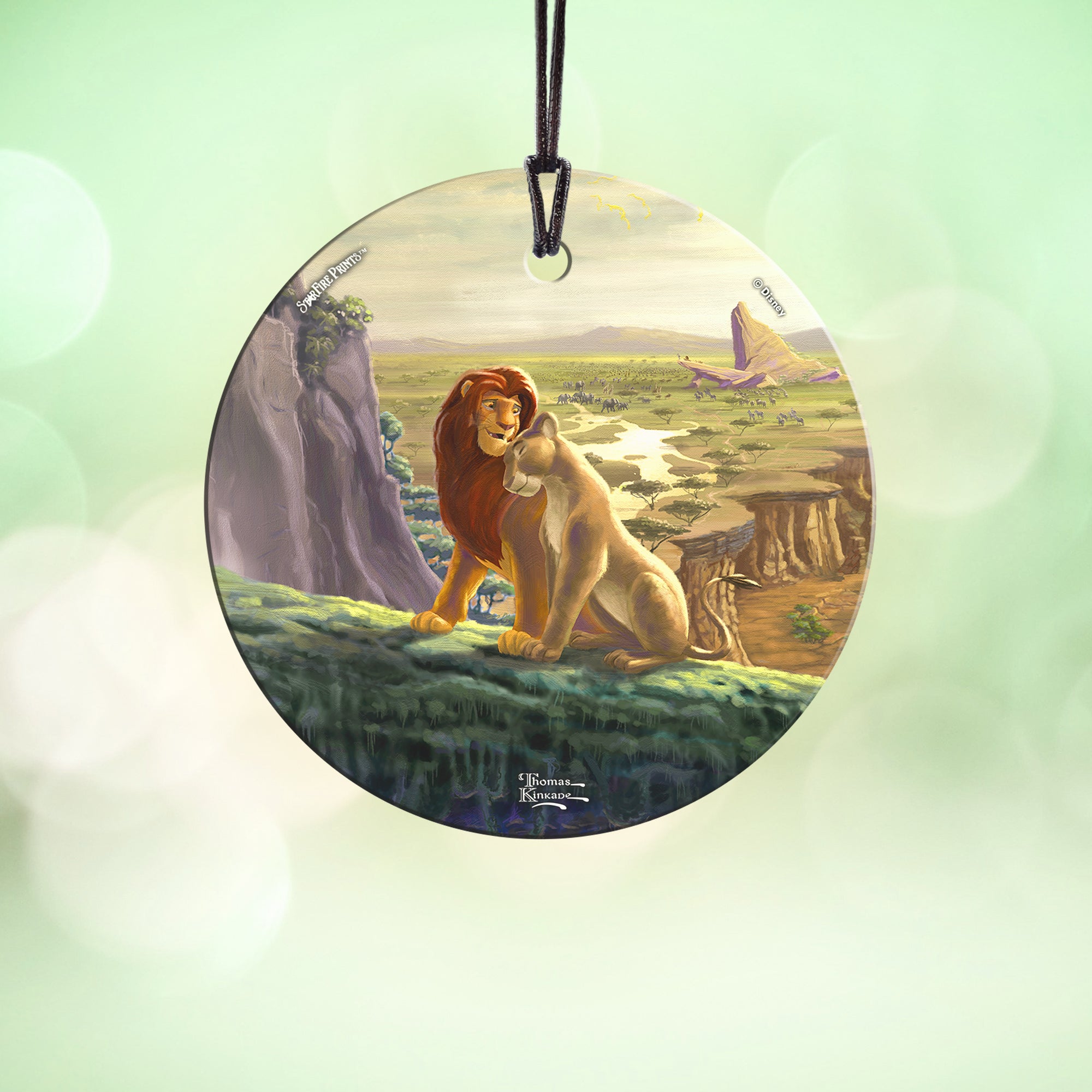Disney (The Lion King Return to Pride Rock - Simba and Nala) StarFire Prints™ Hanging Glass Print SPCIR991