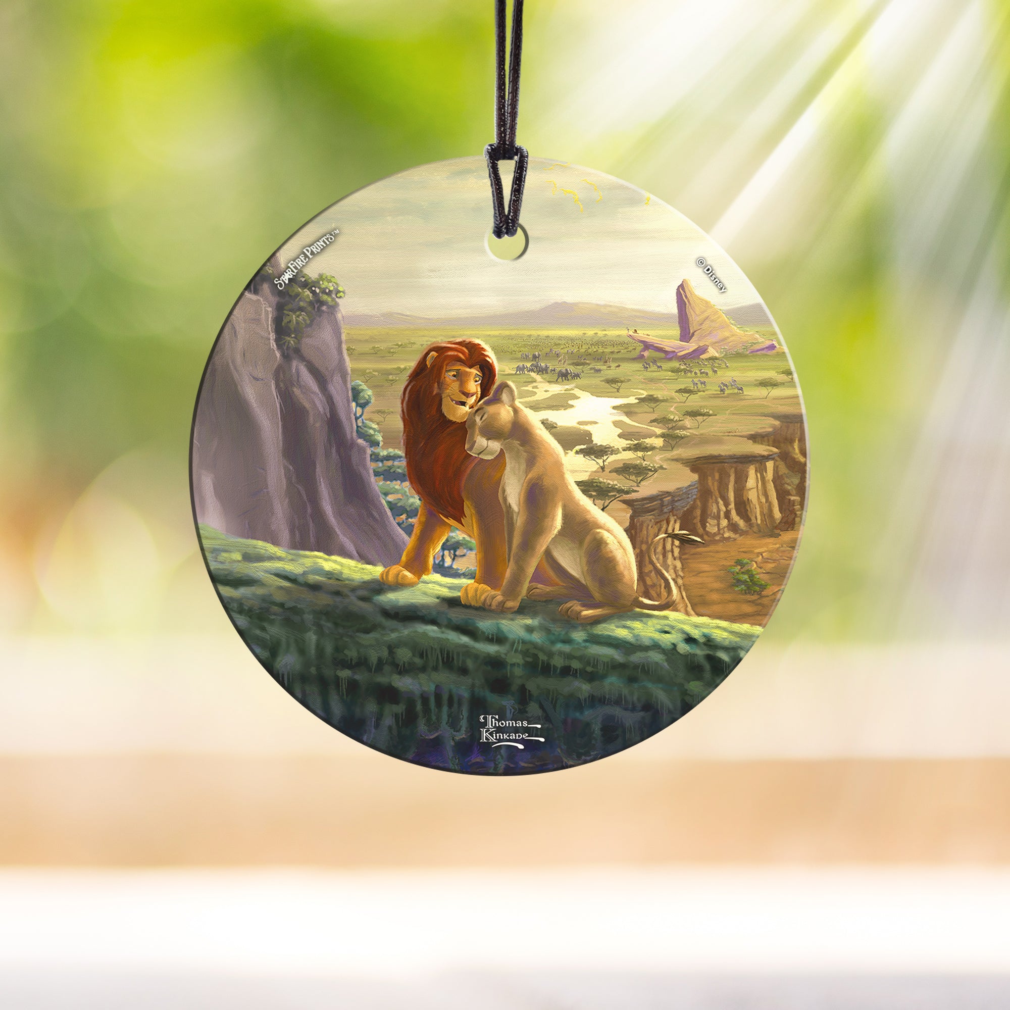 Disney (The Lion King Return to Pride Rock - Simba and Nala) StarFire Prints™ Hanging Glass Print SPCIR991
