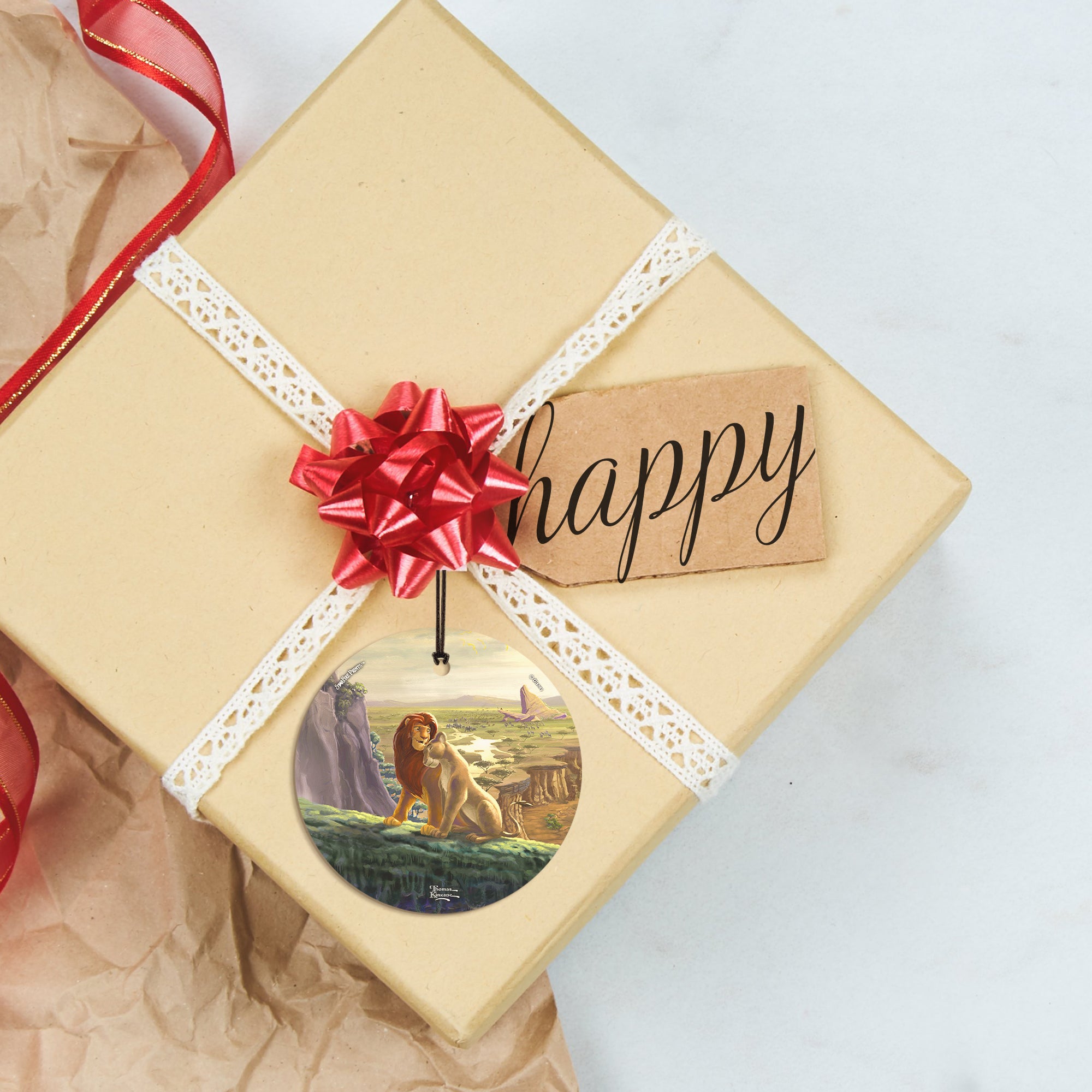 Disney (The Lion King Return to Pride Rock - Simba and Nala) StarFire Prints™ Hanging Glass Print SPCIR991