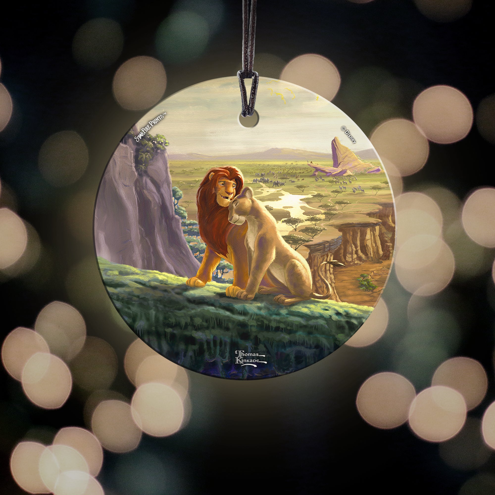 Disney (The Lion King Return to Pride Rock - Simba and Nala) StarFire Prints™ Hanging Glass Print SPCIR991