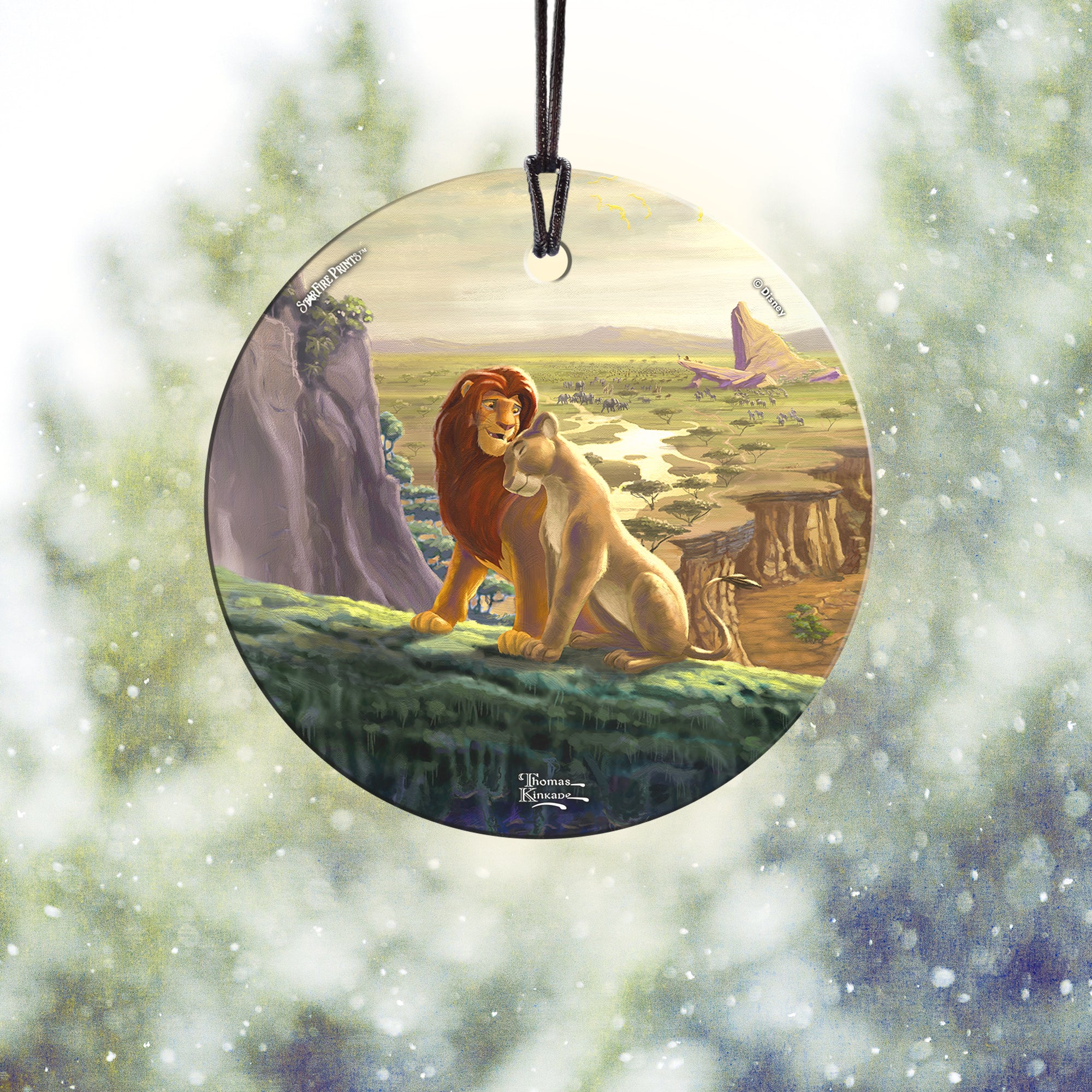 Disney (The Lion King Return to Pride Rock - Simba and Nala) StarFire Prints™ Hanging Glass Print SPCIR991