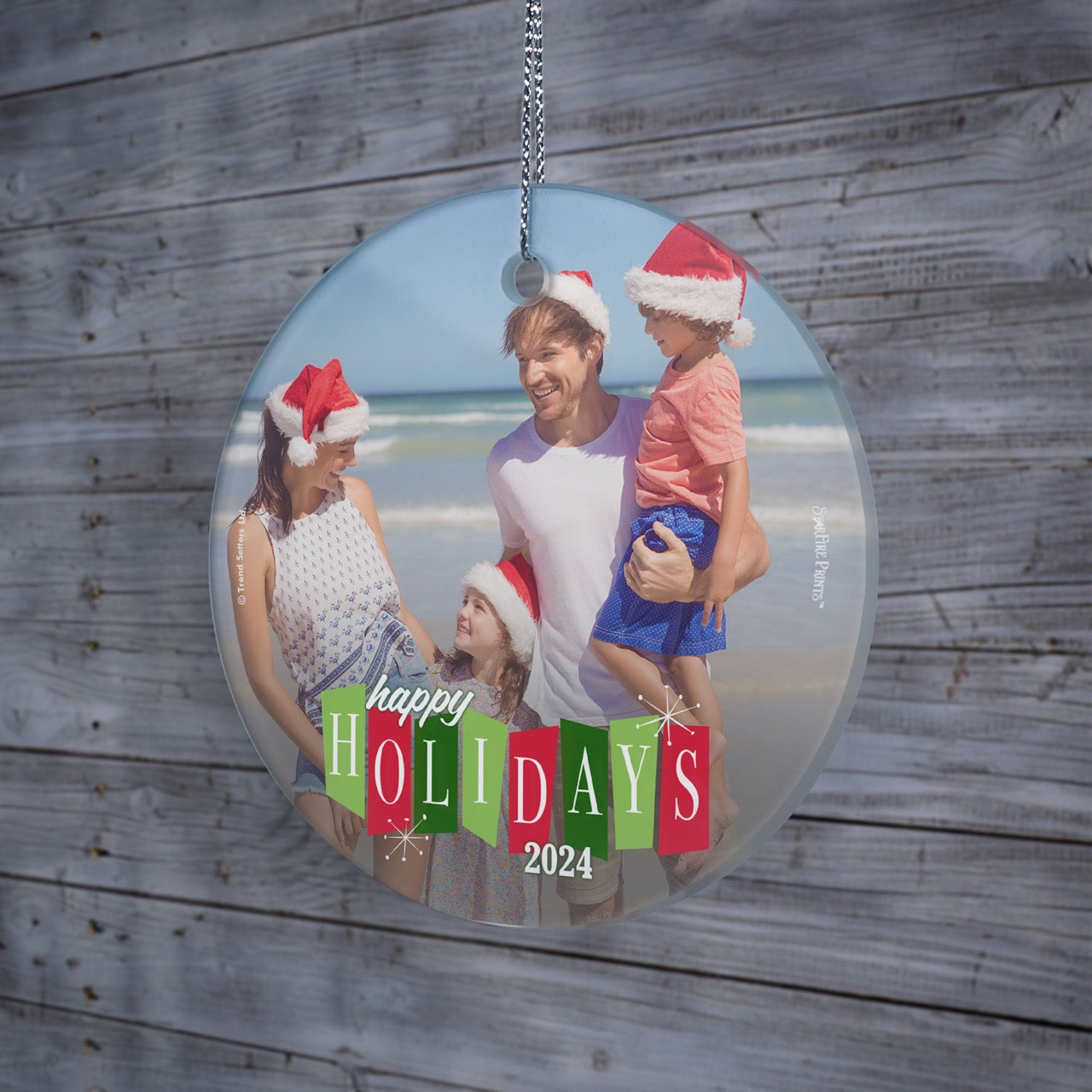 Trend Setters Original (Vintage Holidays - Personalized) StarFire Prints Hanging Glass Print SPCIRU1336