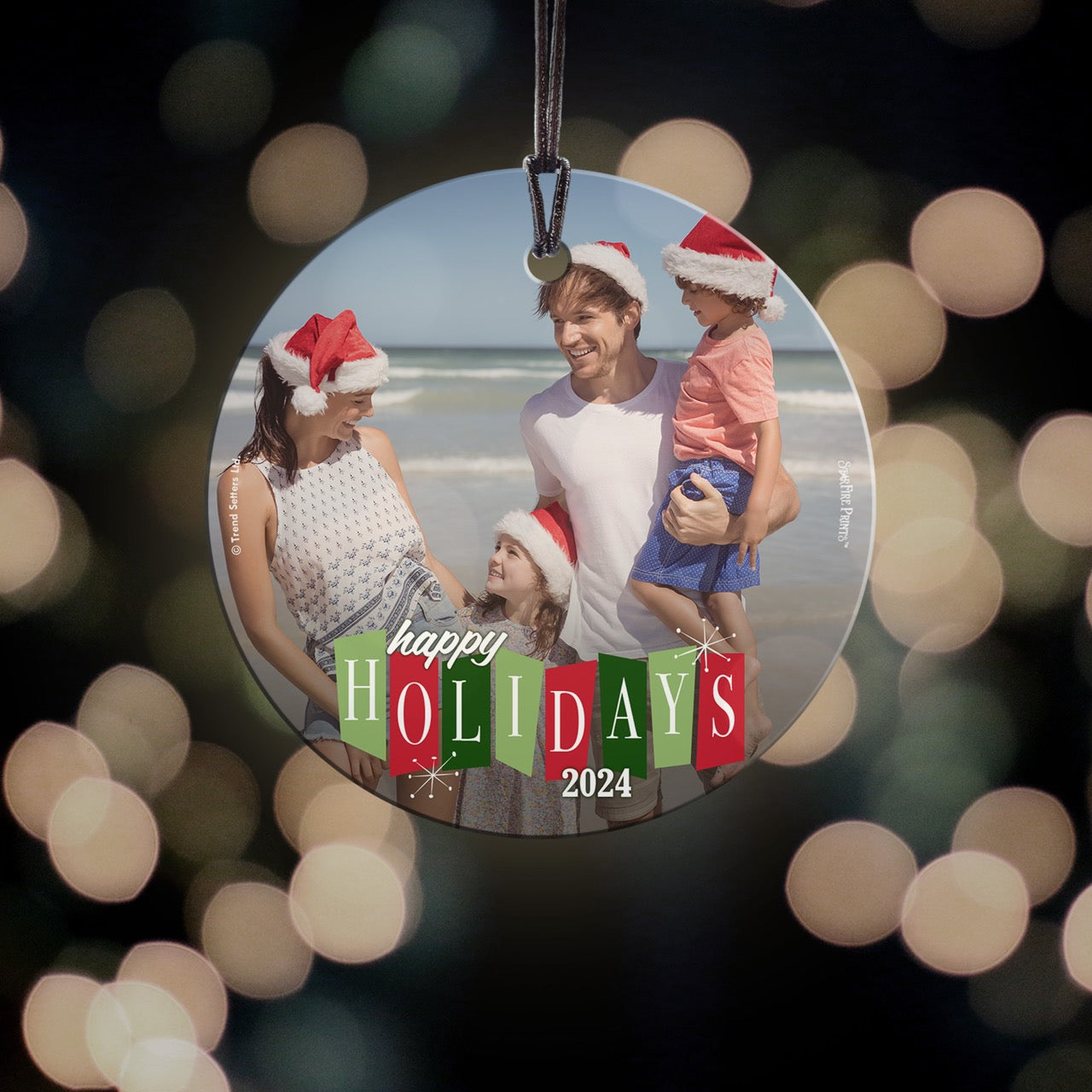 Trend Setters Original (Vintage Holidays - Personalized) StarFire Prints Hanging Glass Print SPCIRU1336