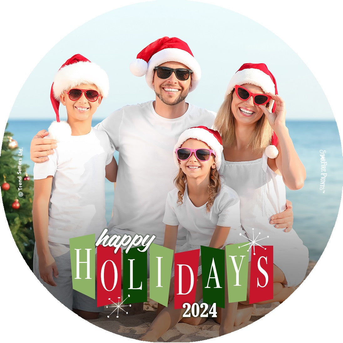 Trend Setters Original (Vintage Holidays - Personalized) StarFire Prints Hanging Glass Print SPCIRU1336