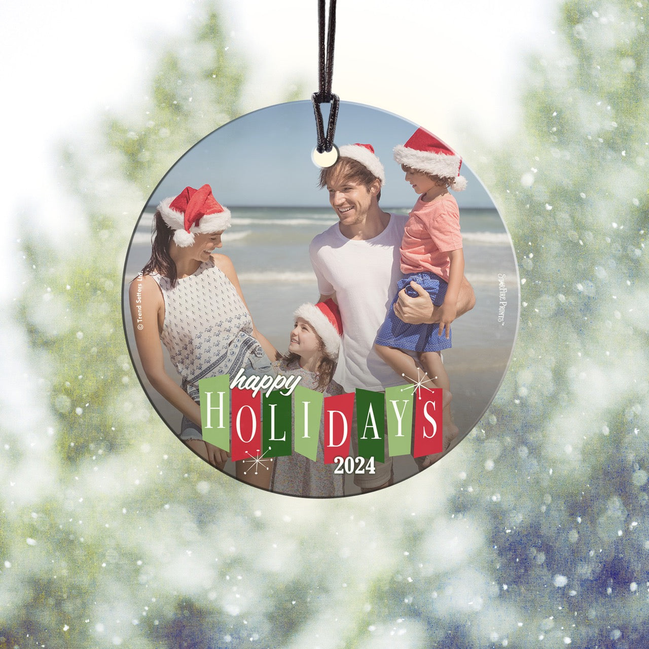 Trend Setters Original (Vintage Holidays - Personalized) StarFire Prints Hanging Glass Print SPCIRU1336
