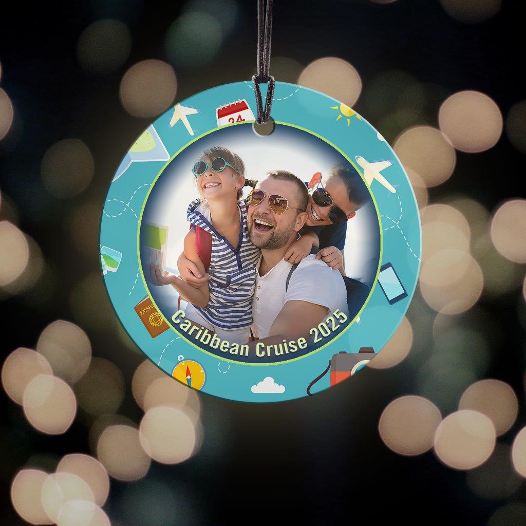 Trend Setters Original (Family Travel – Personalized) StarFire Prints™ Hanging Glass Print SPCIRU1352