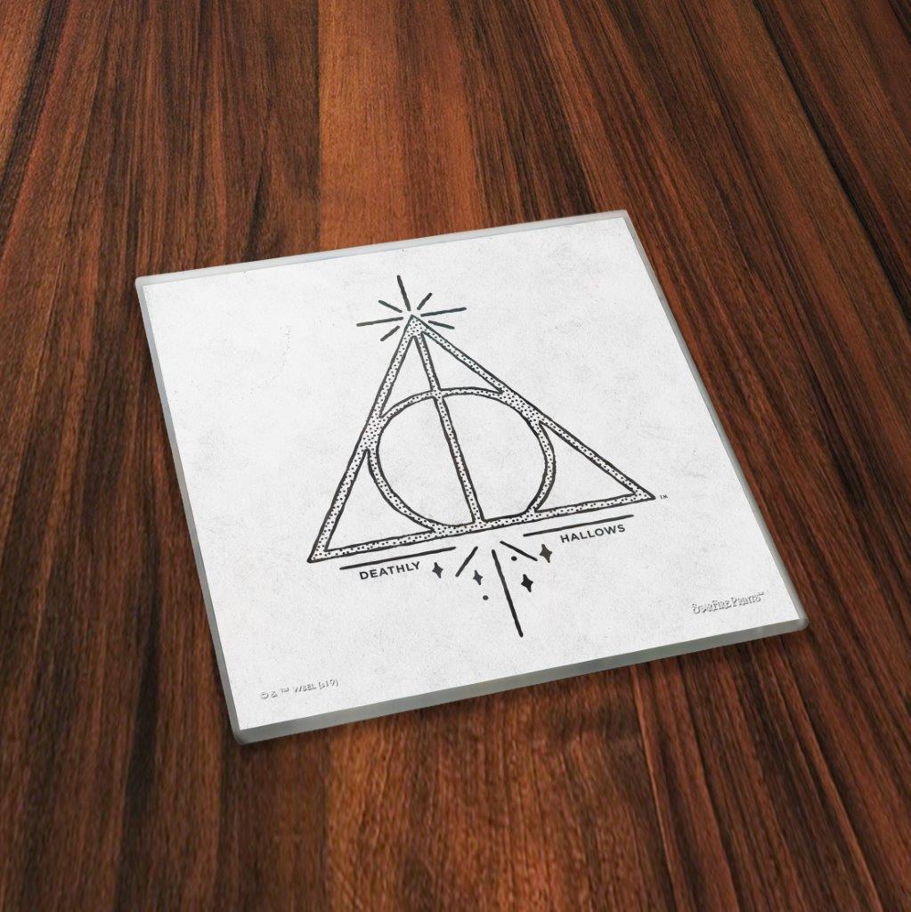 Harry Potter (Minimalistic Symbols) StarFire Prints™ Glass Coaster Set of Four SPCSTR1017