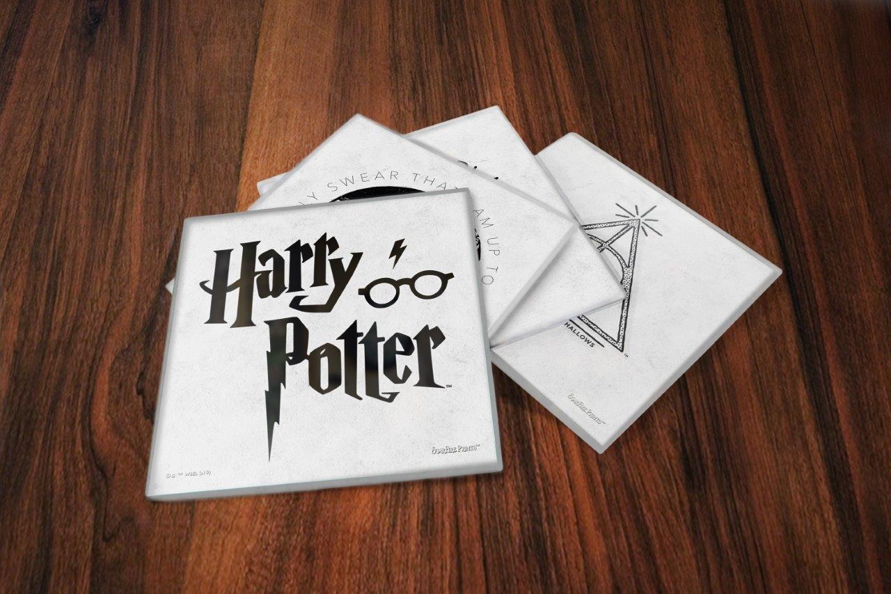 Harry Potter (Minimalistic Symbols) StarFire Prints™ Glass Coaster Set of Four SPCSTR1017